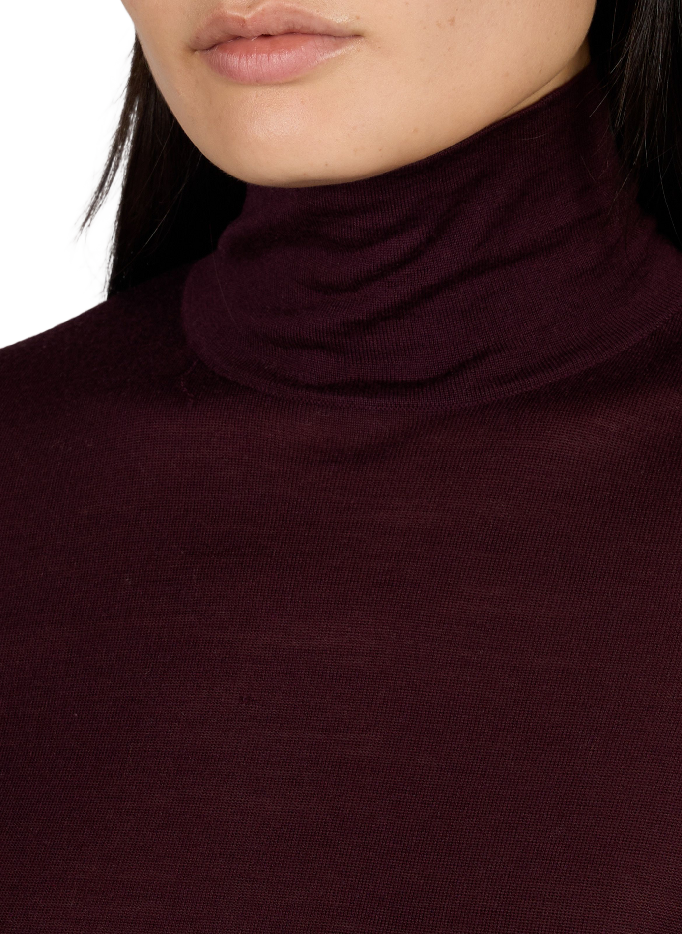 Straight Merino wool high neck sweater PETITE MENDIGOTE Purple