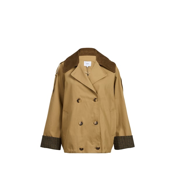 Manteau droit col tailleur en coton Manteau droit col tailleur en coton