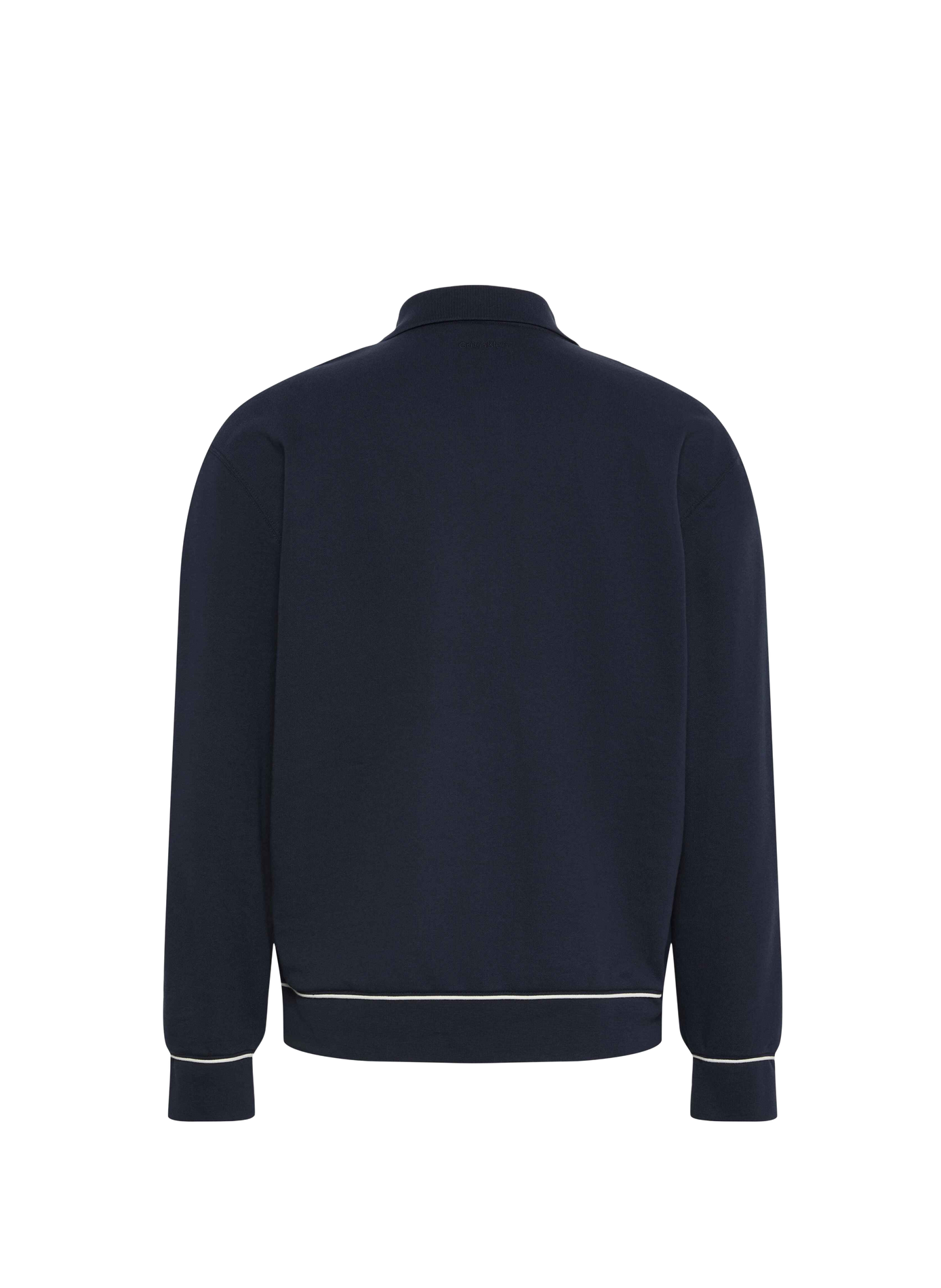 Sudadera recta con cuello polo de algodón mezclado CALVIN KLEIN Azul