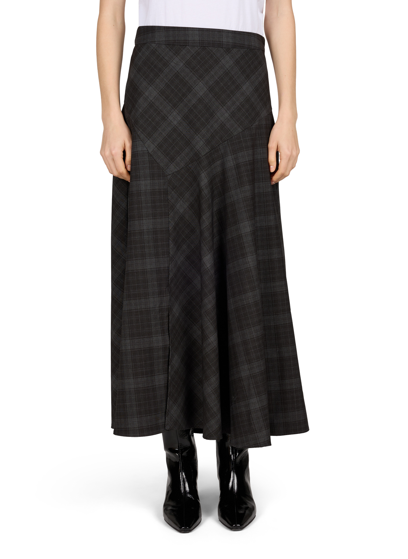 Diena checked flared maxi skirt OBJECT Black