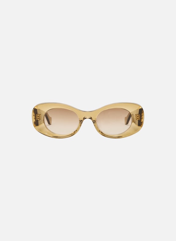 Lunettes de soleil Beveled Oval Maxi Anagram Jaune by LOEWE LOEWE Lunettes de soleil Beveled Oval Maxi Anagram Jaune