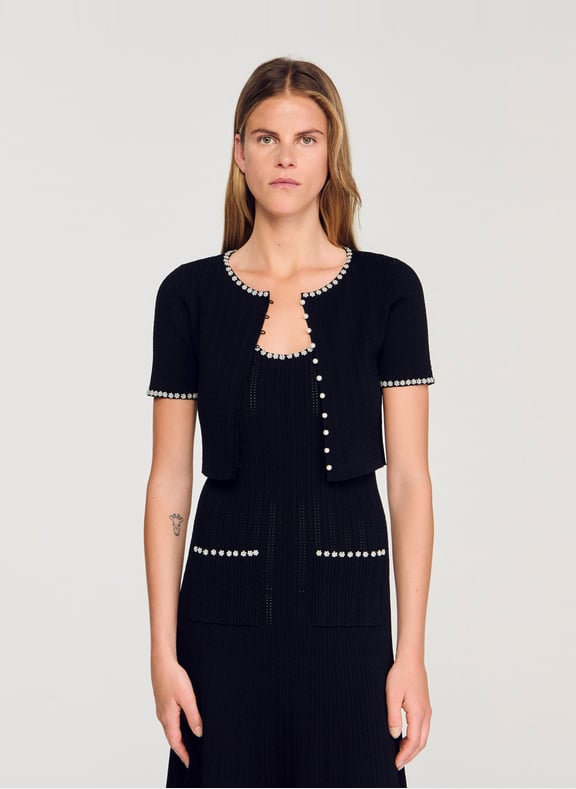 Gilet col rond Noir by SANDRO SANDRO Gilet col rond Noir