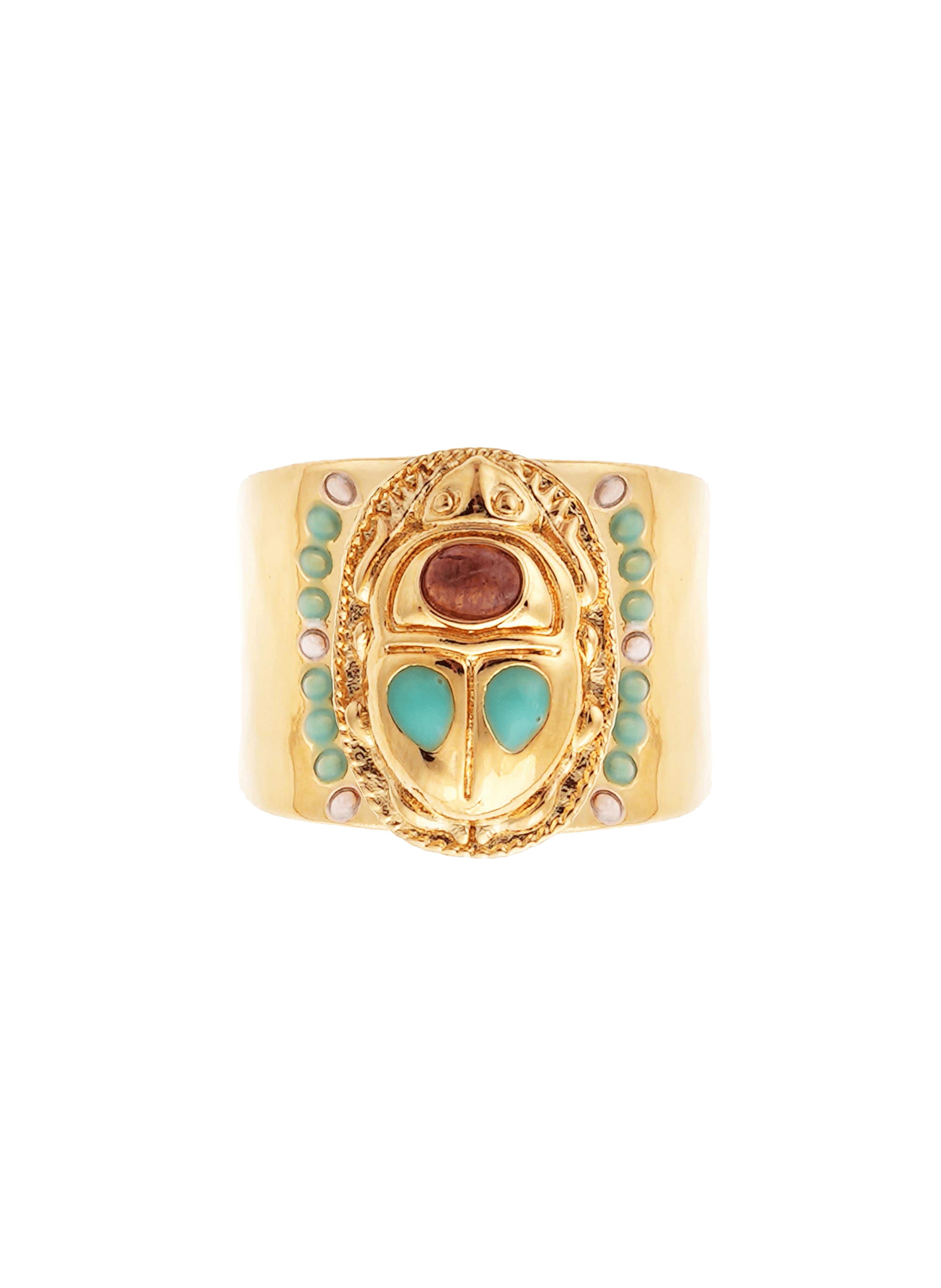Bague réglable cabochon scarabé avec émail trezor HIPANEMA Bleu