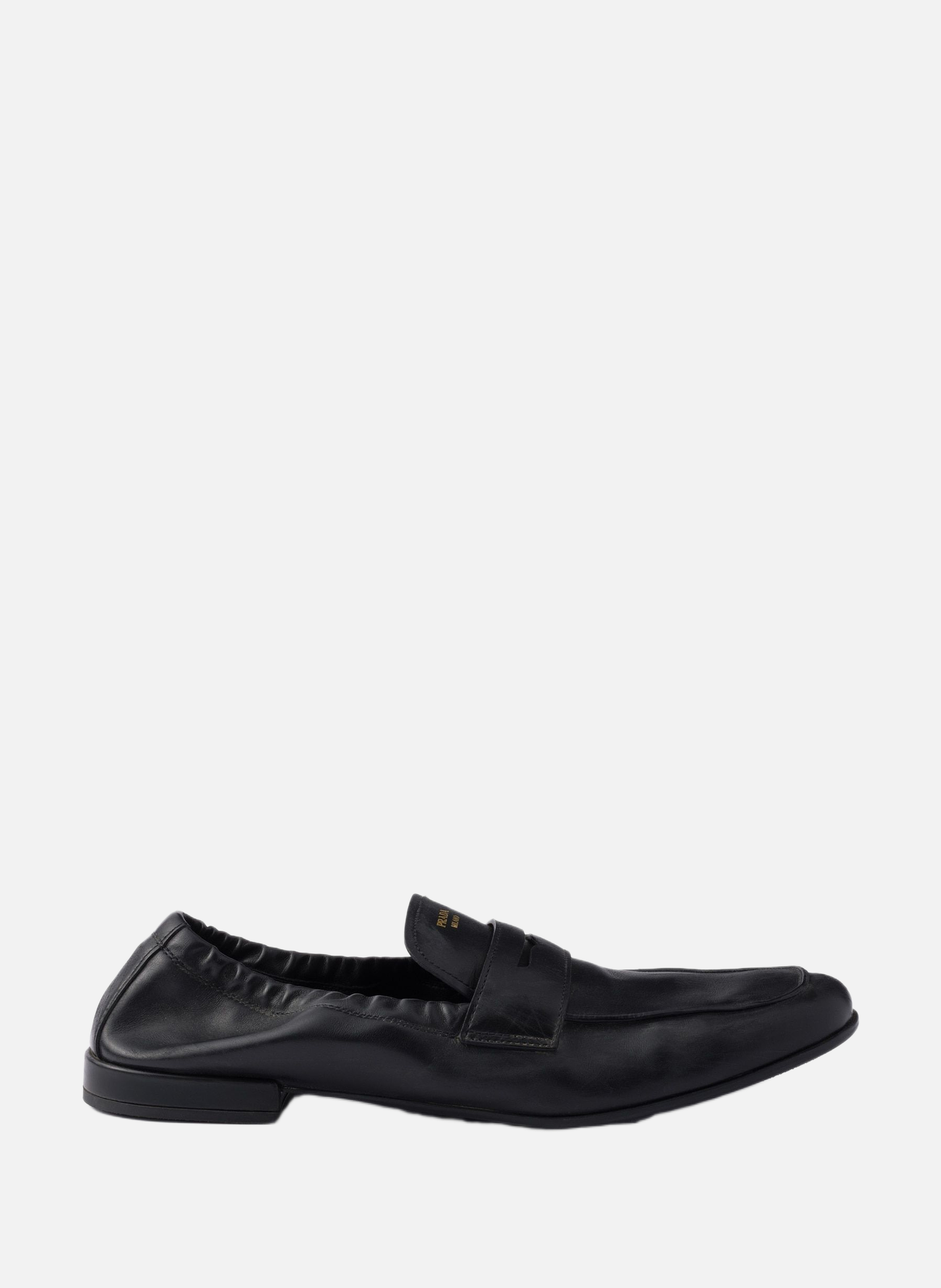 Mocassins shuffle en cuir effet vieilli PRADA Noir