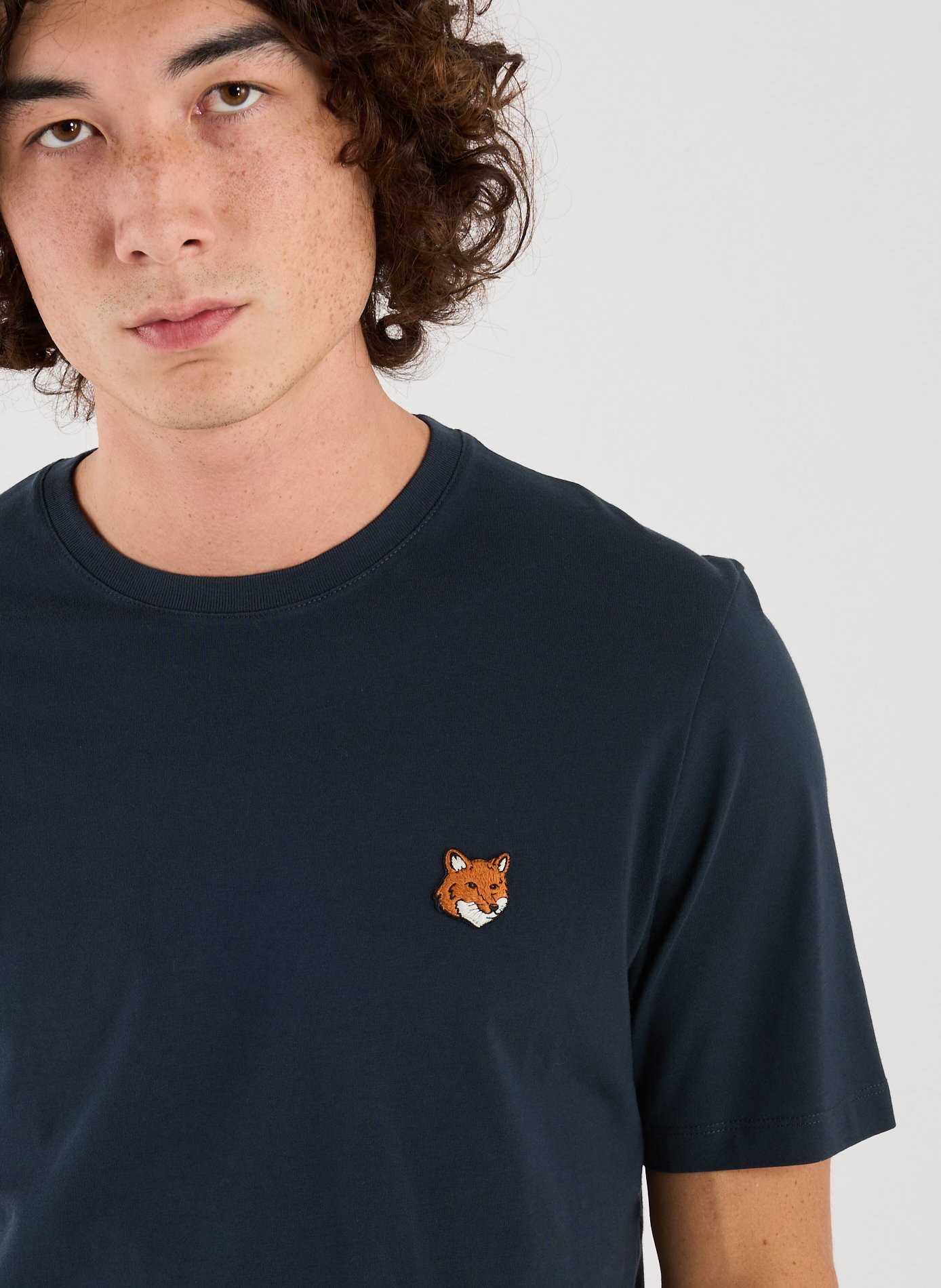 Cotton T-shirt Fox Regular MAISON KITSUNÉ Blue