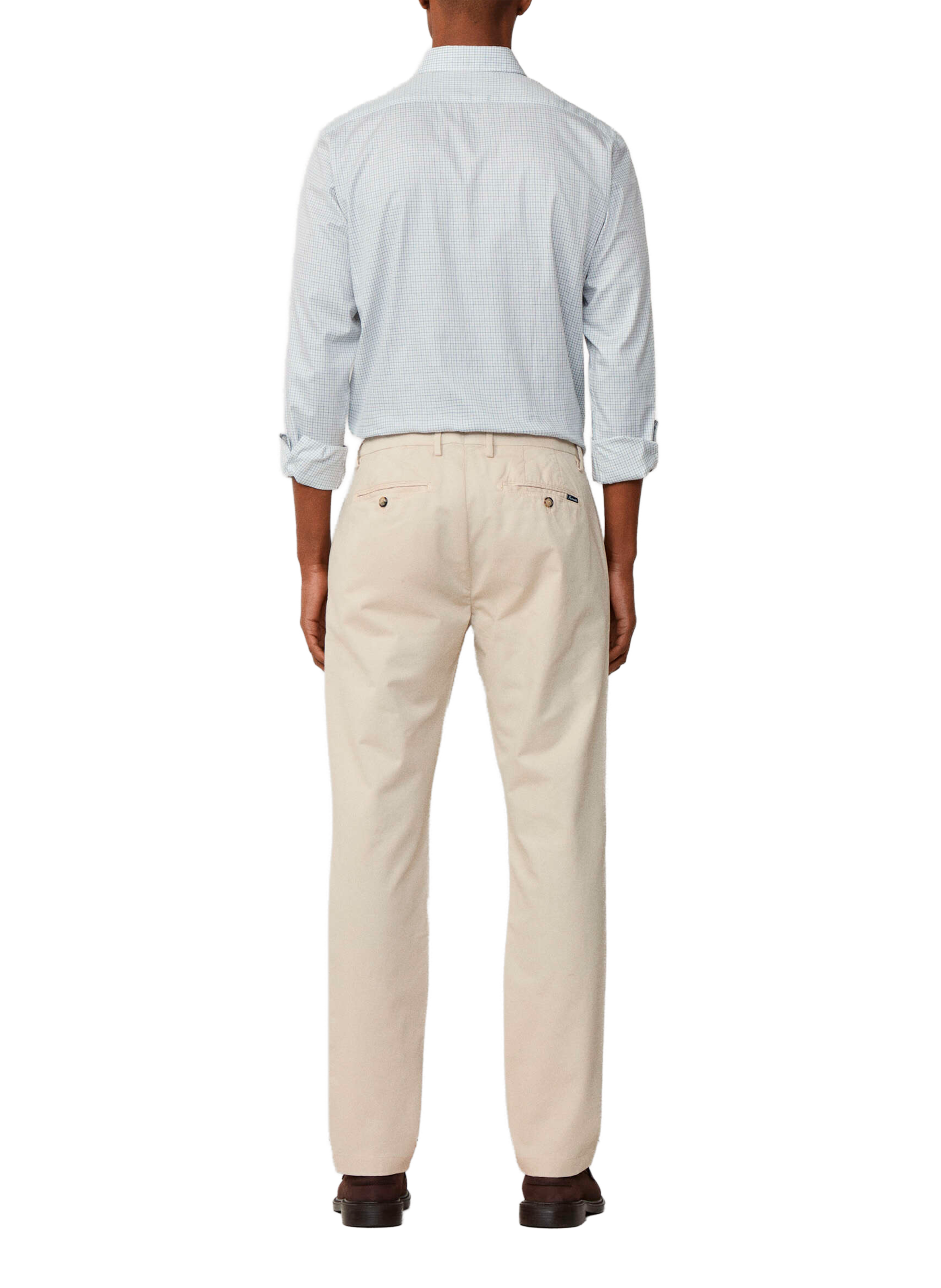 Cotton and linen chino trousers FACONNABLE Beige