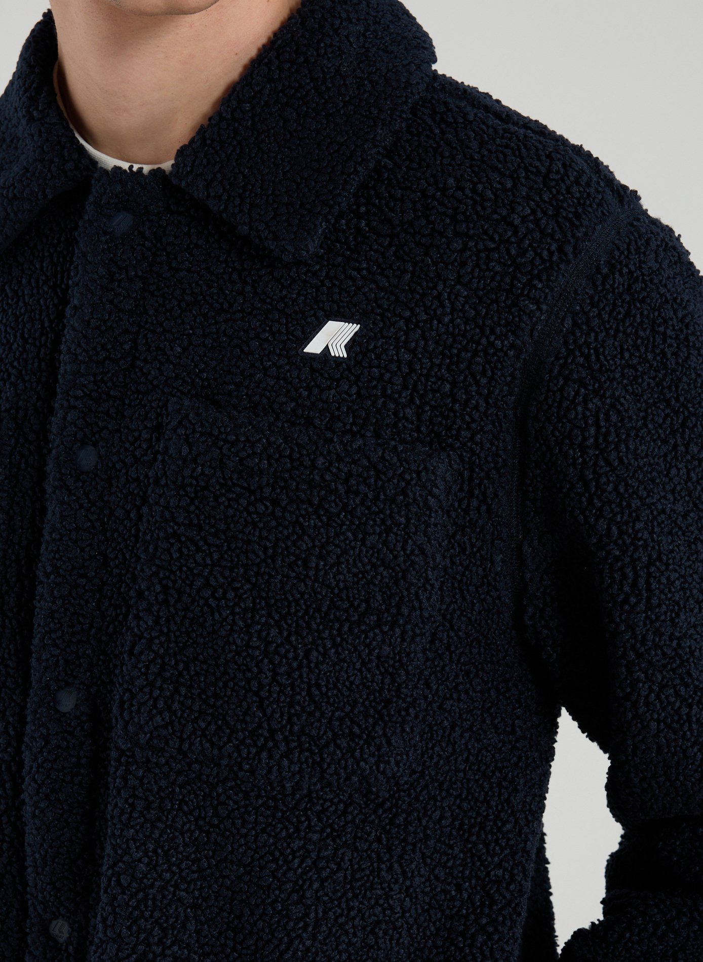 Shearling Classic Collar Overshirt K-WAY Blue