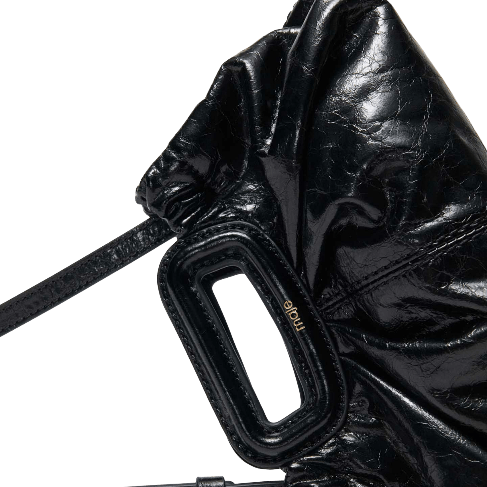 Pochette en cuir craquelé MAJE Noir