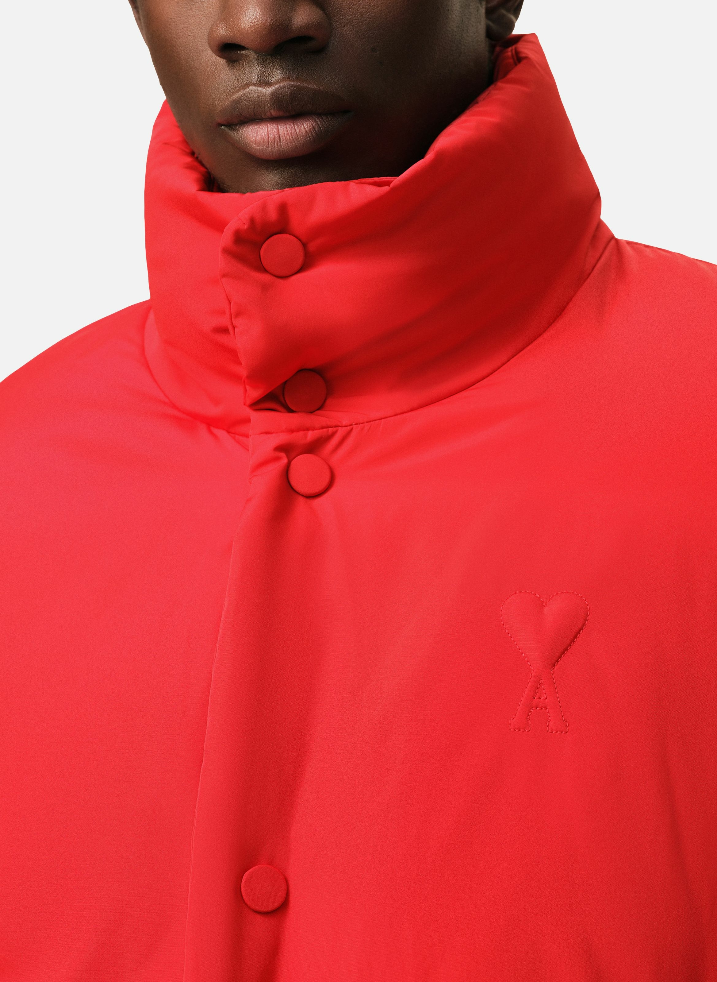 Doudoune ami de coeur en taffetas AMI PARIS Rouge