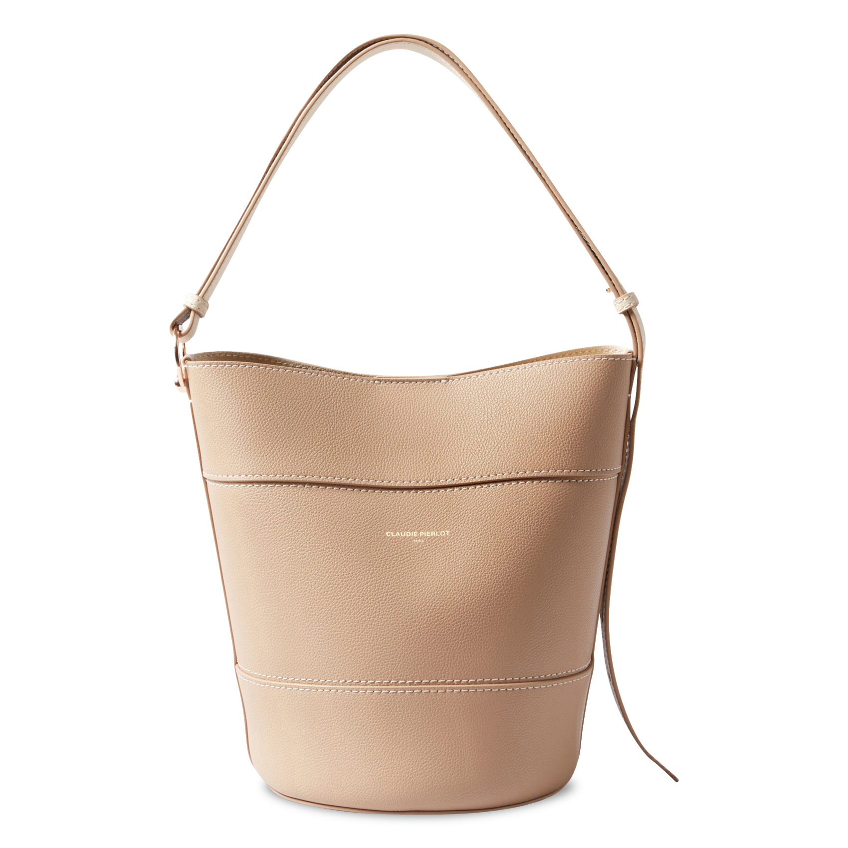 Sac seau en cuir CLAUDIE PIERLOT Beige