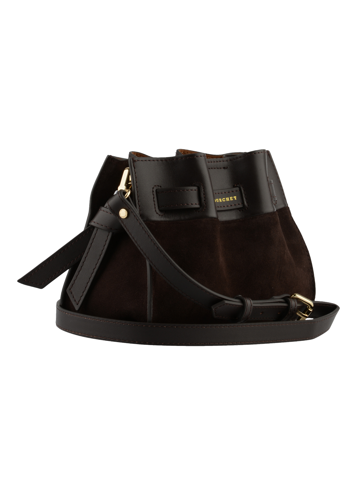 Blossom daim | sac porté travers pm POURCHET Marron