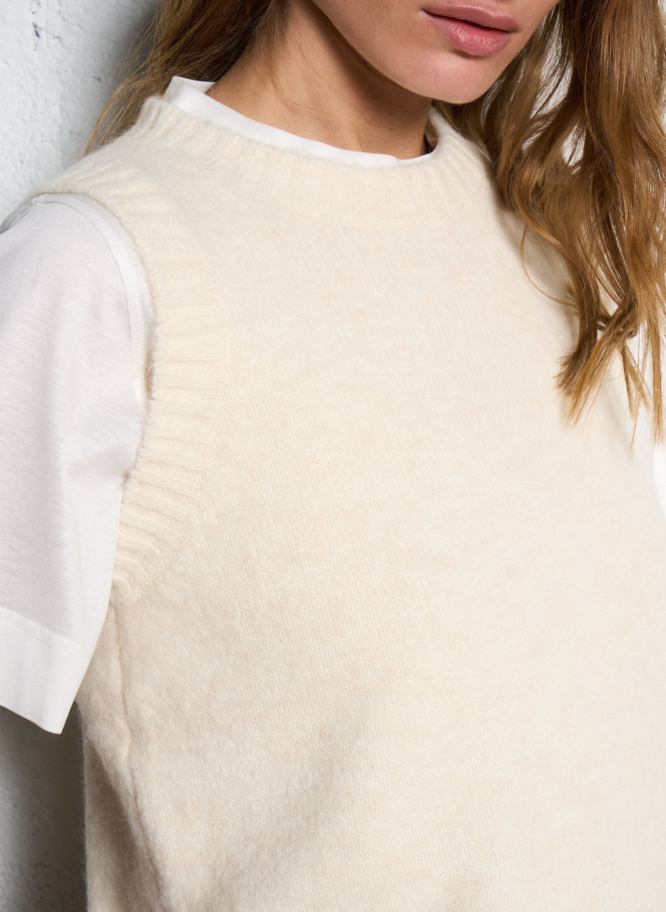Pull col rond en maille douce namaste SOEUR Beige
