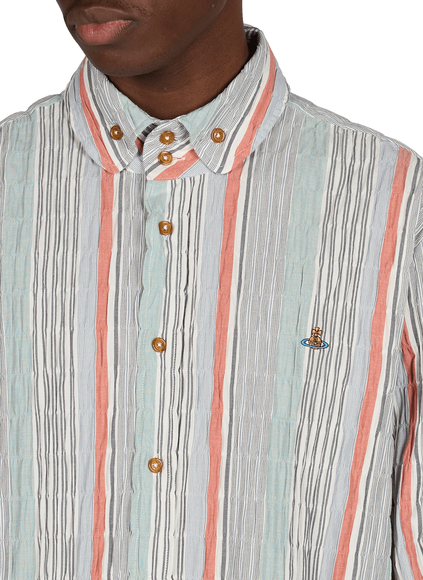 Shirt with American collar in striped blended cotton VIVIENNE WESTWOOD Multicolour