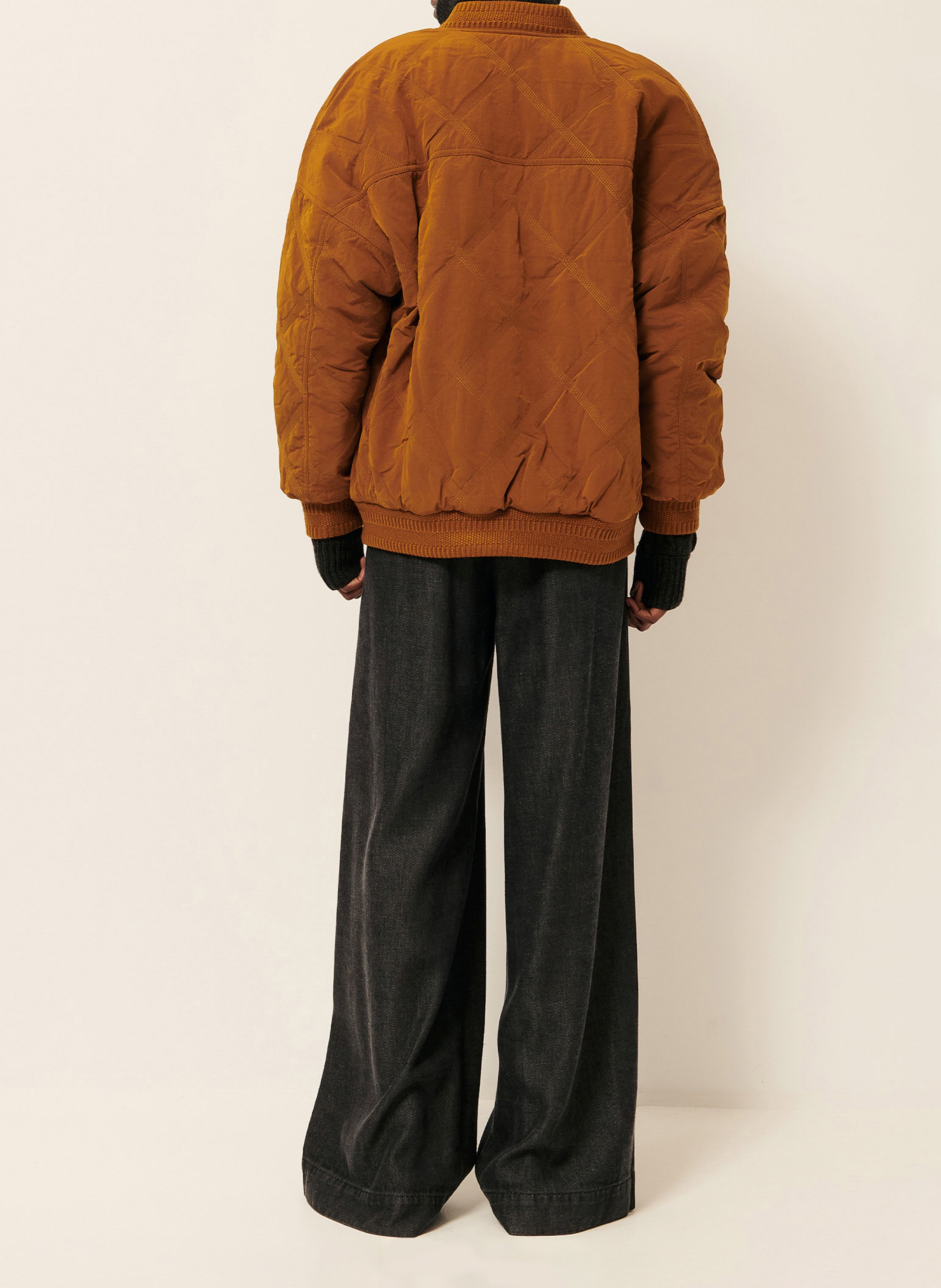 Blouson col teddy oversize matelassé coal river SESSUN Marron