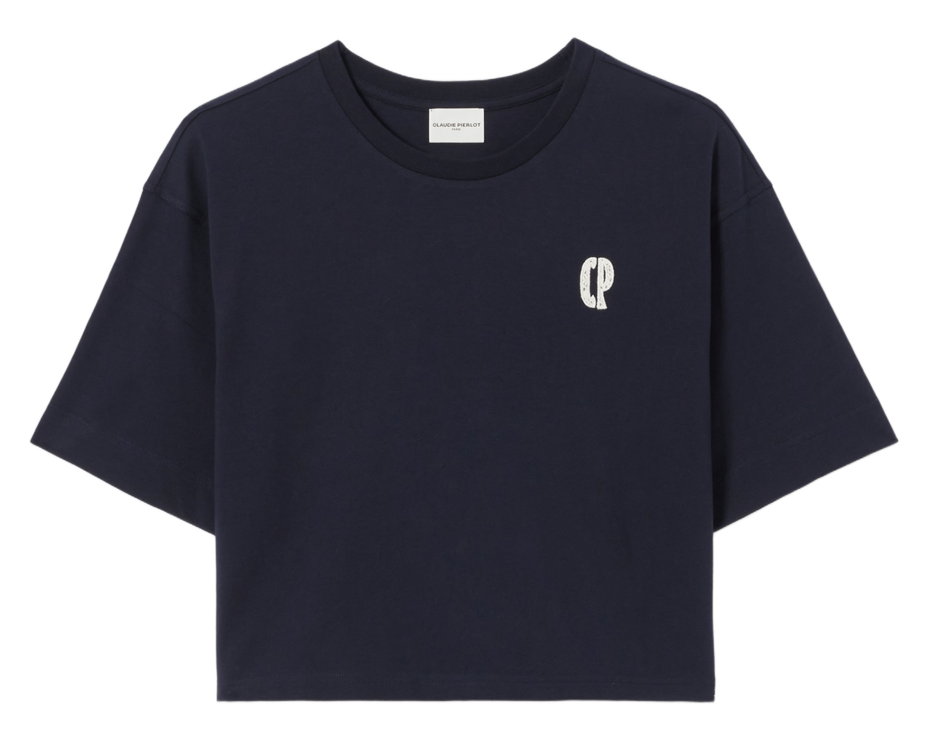Tee-shirt col rond en coton CLAUDIE PIERLOT Bleu
