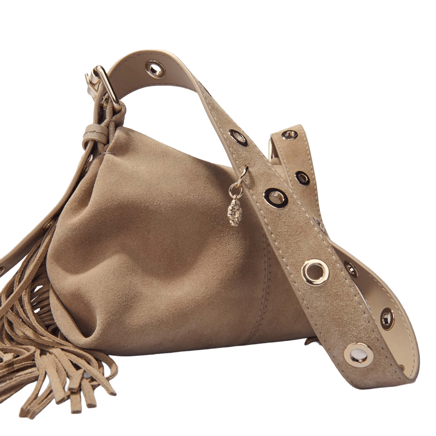 Sac bandoulière en cuir miss m mini MAJE Marron