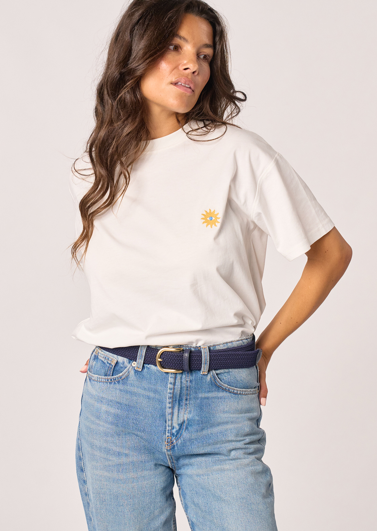 Ceinture tressée élastique unie BILLYBELT Bleu