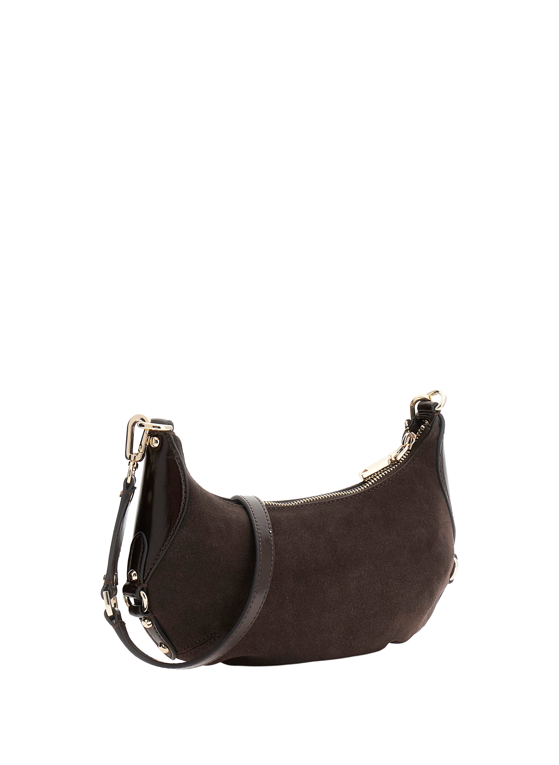 Marsha cowhide leather mini crossbody bag GUESS Brown