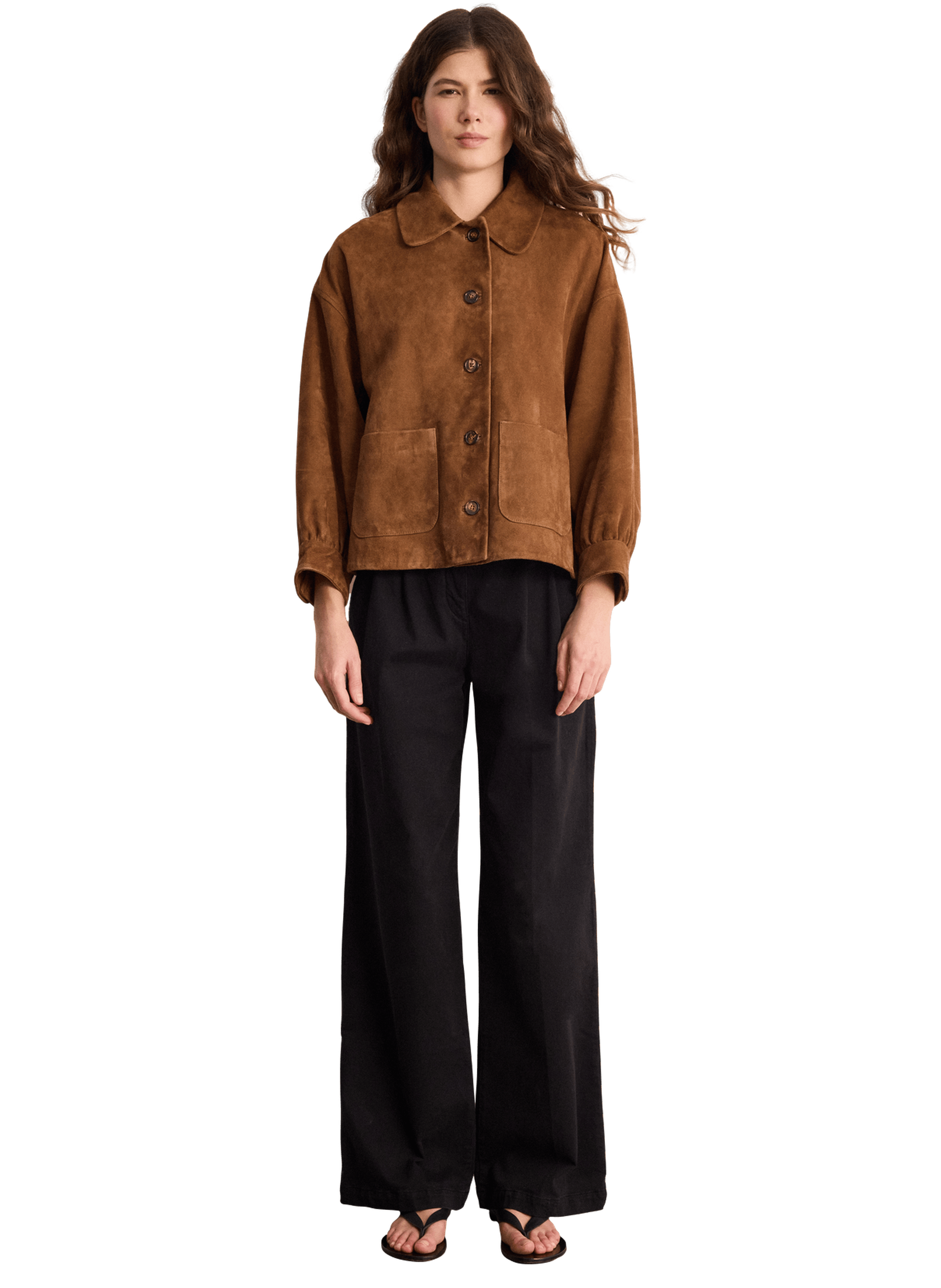 Surchemise en cuir velours - jeanne PABLO Beige