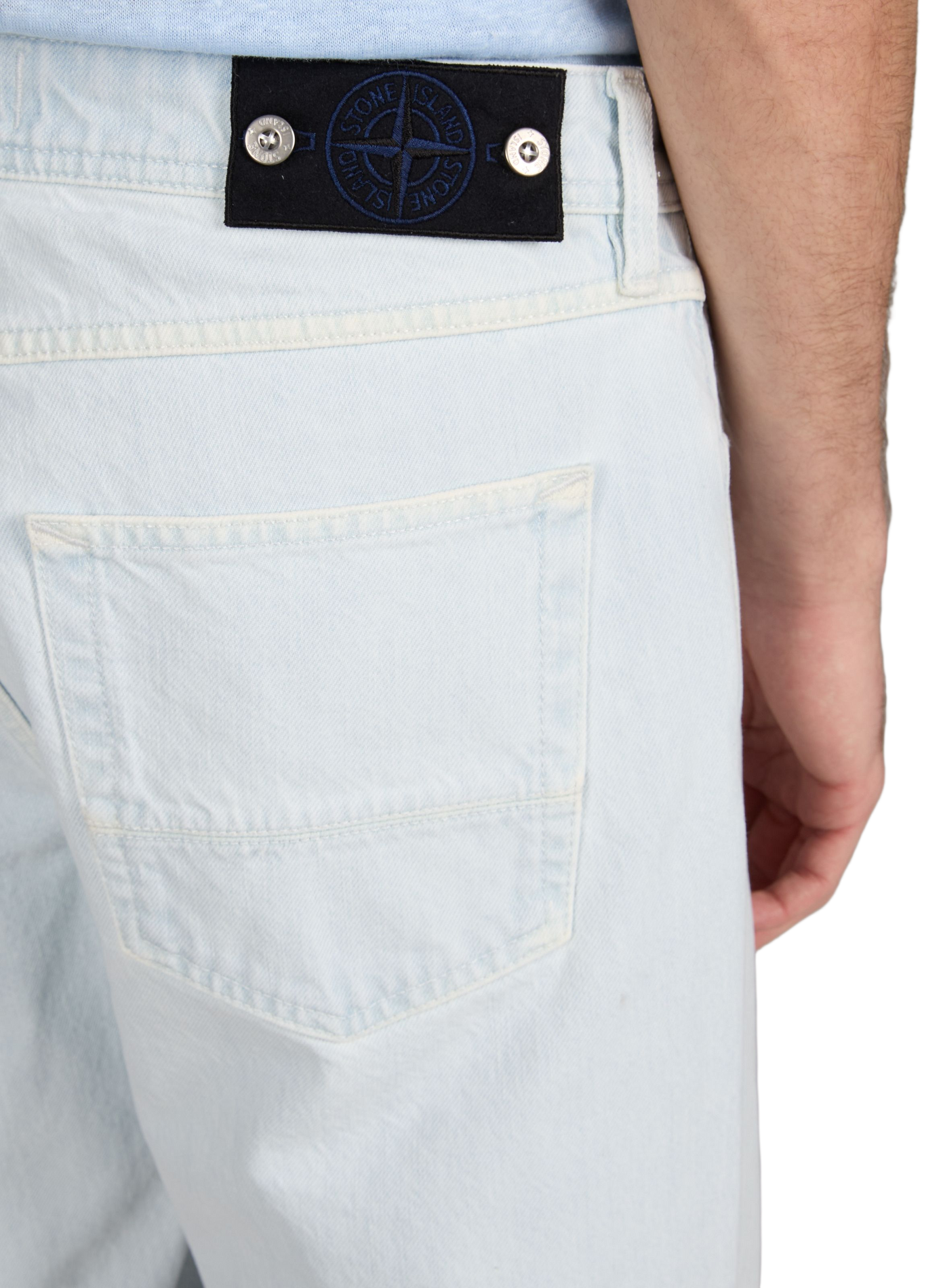 Jean droit en coton STONE ISLAND Bleu