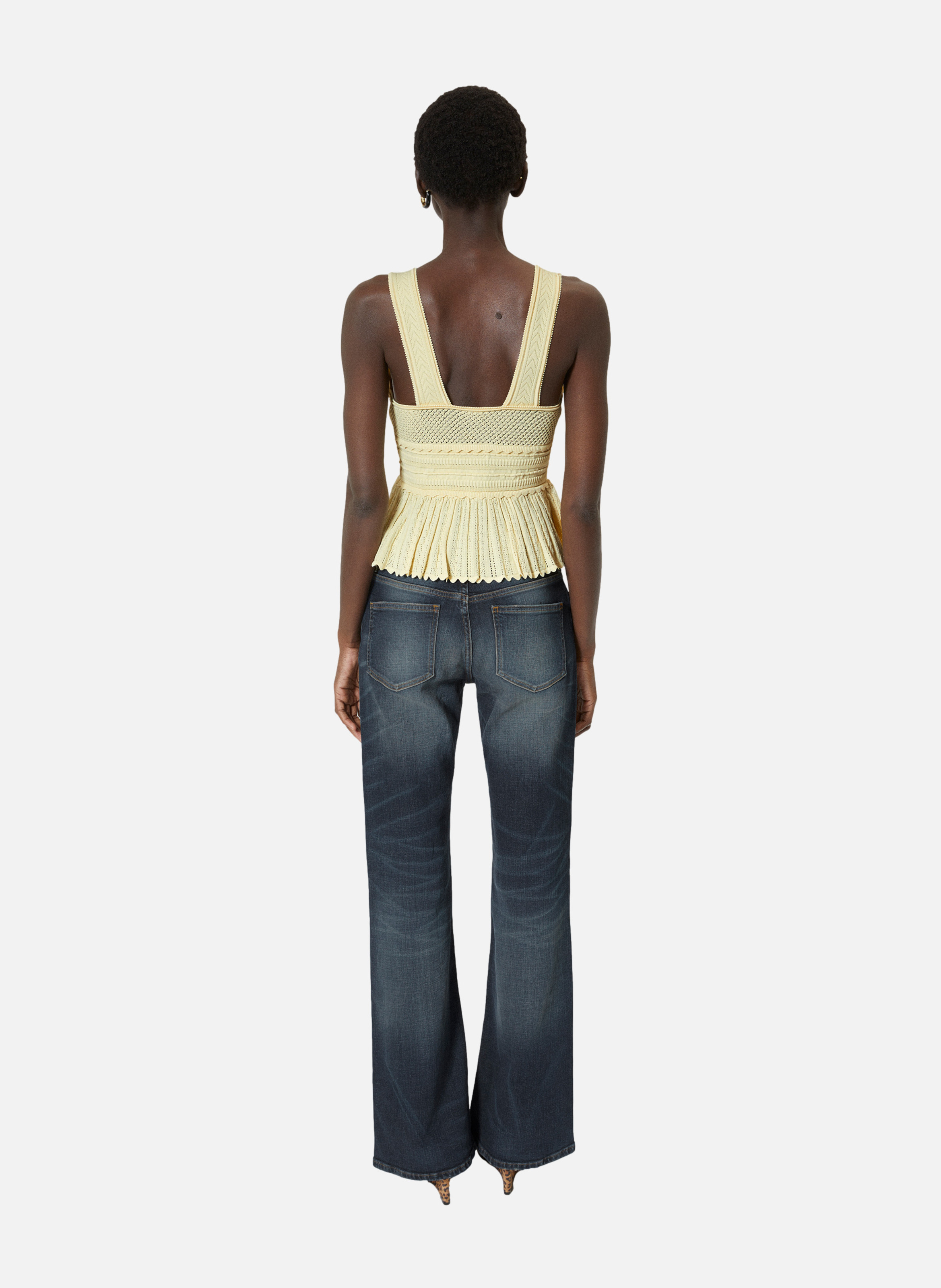 Top en maille ajourée THE KOOPLES Jaune