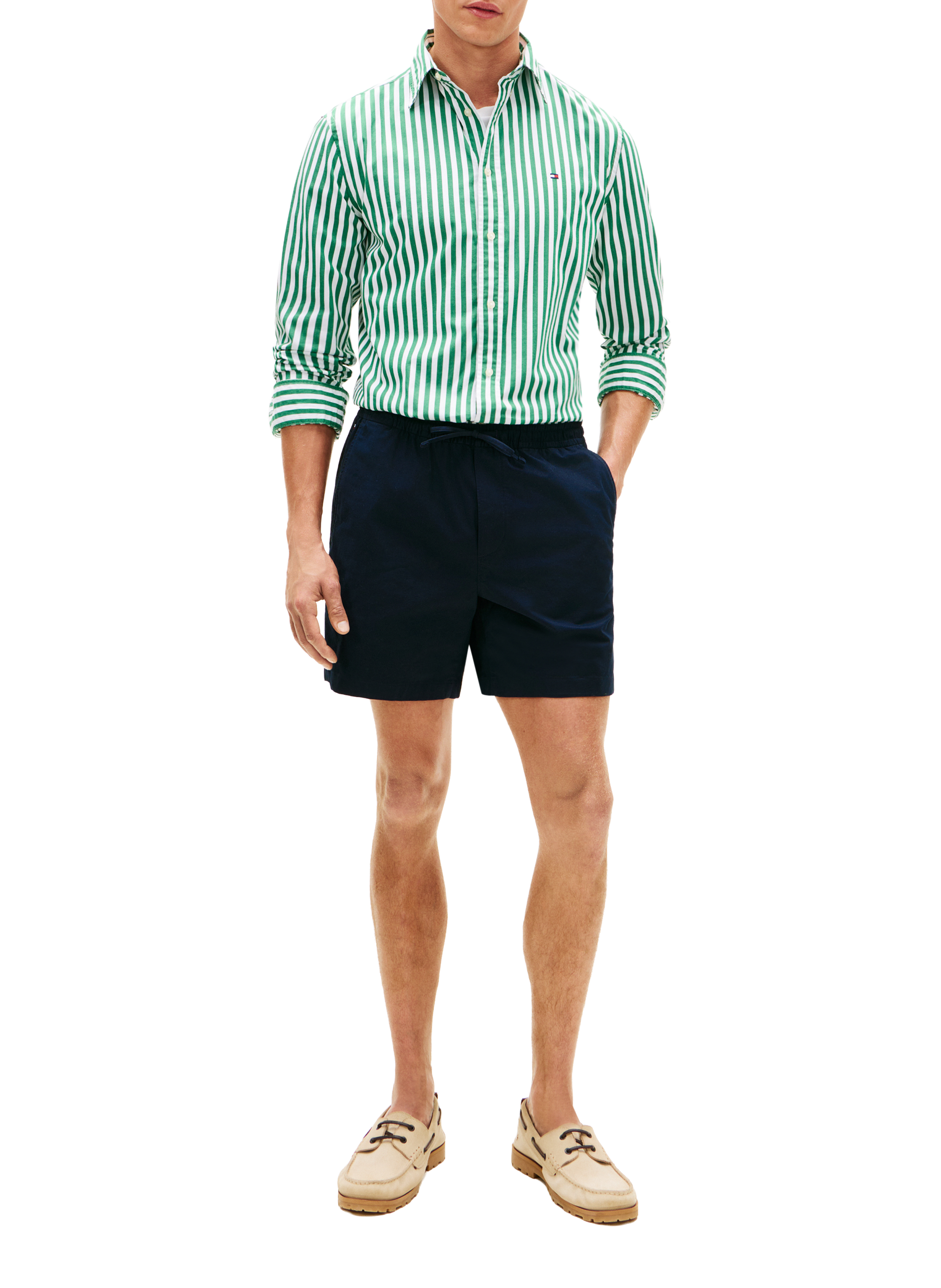 Gerade geschnittene Dover Shorts mit Logo aus Baumwollmischung TOMMY HILFIGER Blau
