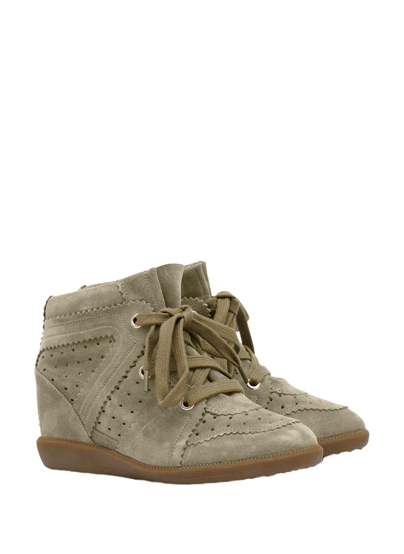 Bobby leather wedge sneakers ISABEL MARANT Brown