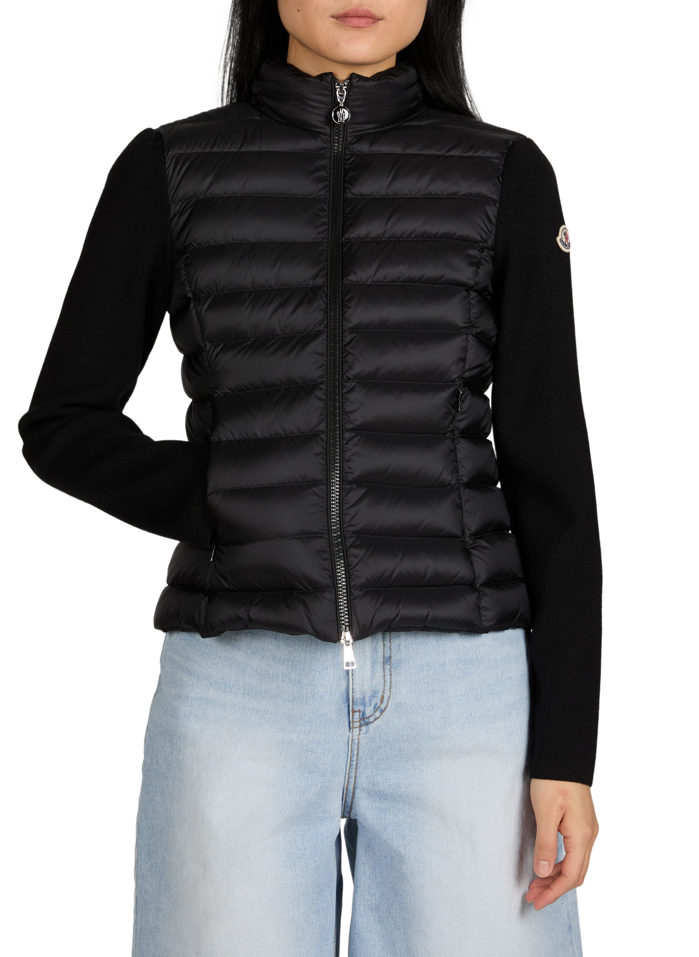 Taillierter Cardigan mit abnehmbarer Kapuze MONCLER Schwarz