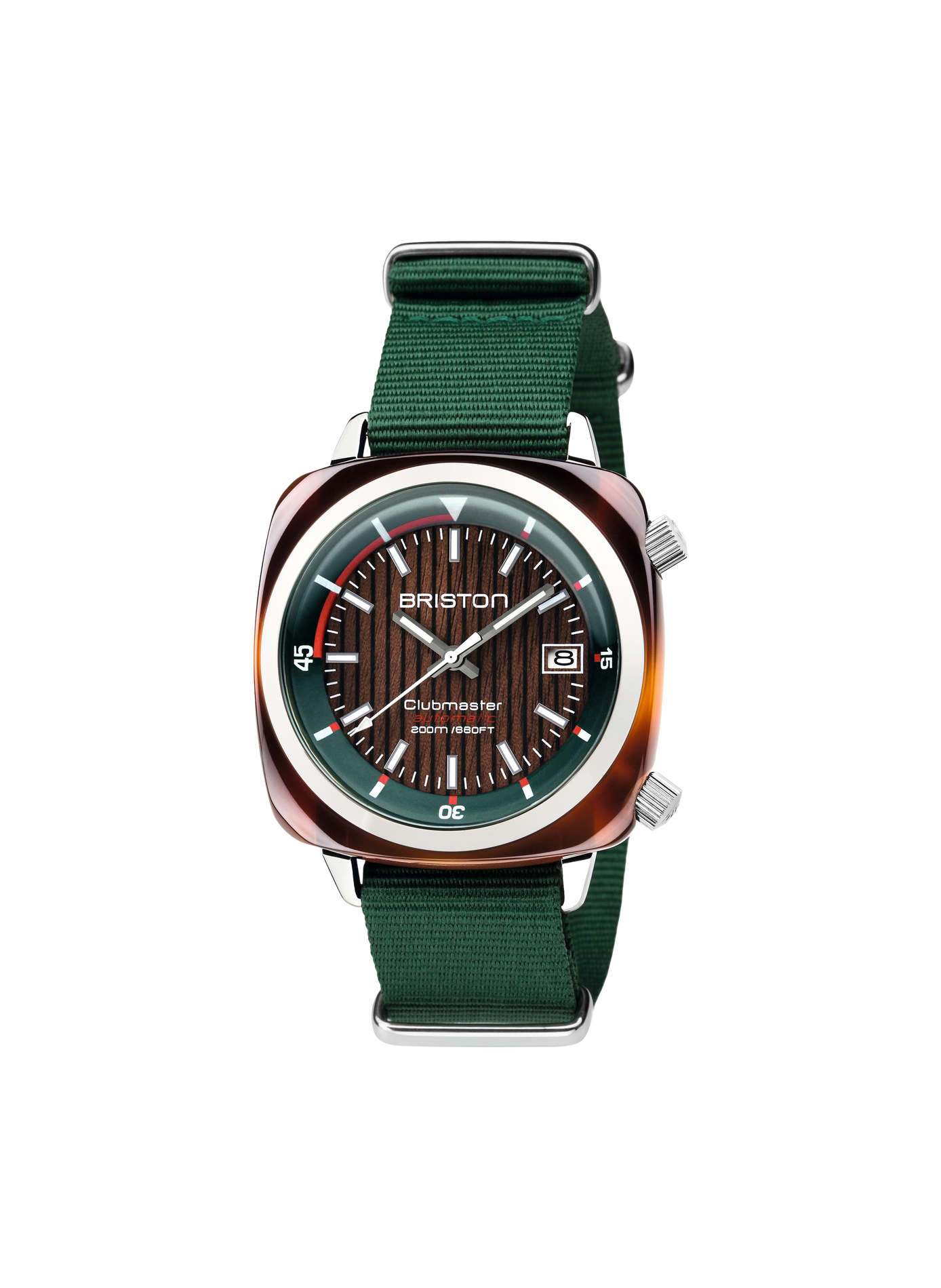 Montre Clubmaster Diver en nylon BRISTON Marron
