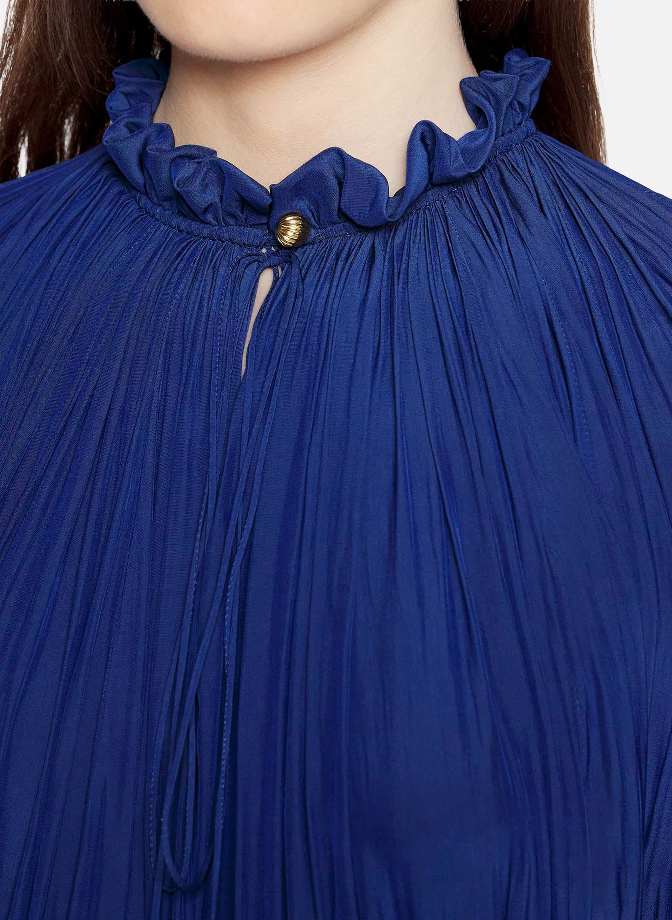 Robe courte en charmeuse LANVIN Bleu