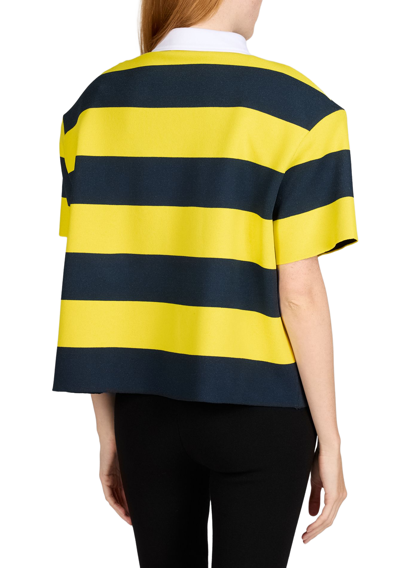 Top de manga corta con cuello drapeado en viscosa. A.W.A.K.E. MODE Amarillo
