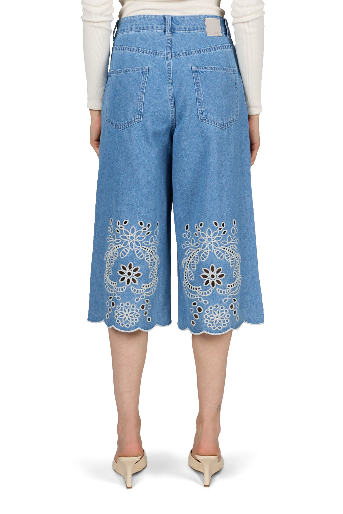 Bermuda droit en coton mélangé OBJECT Bleu