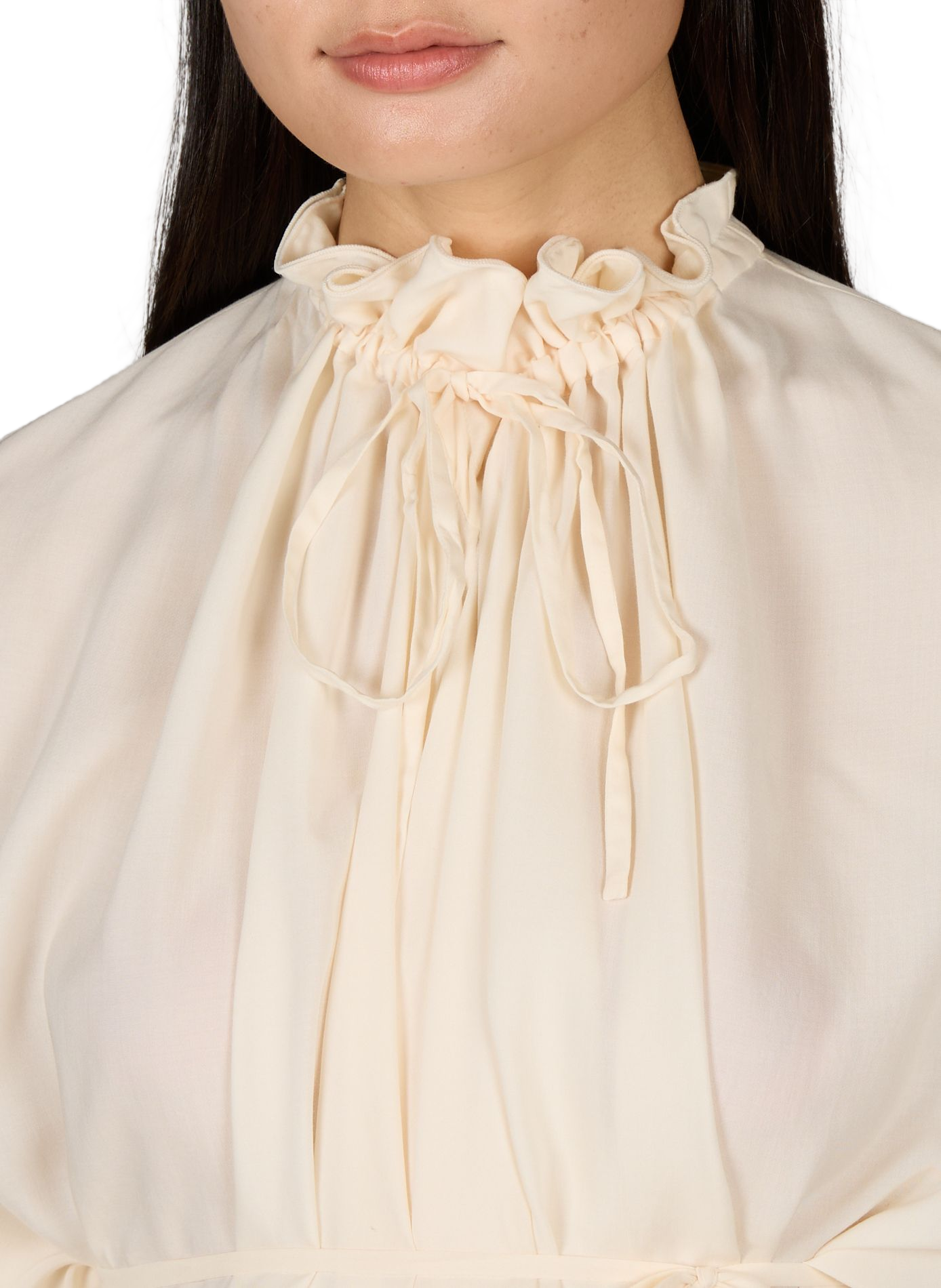 Weites Blusenhemd aus Seidenmischung LAMRONS Beige