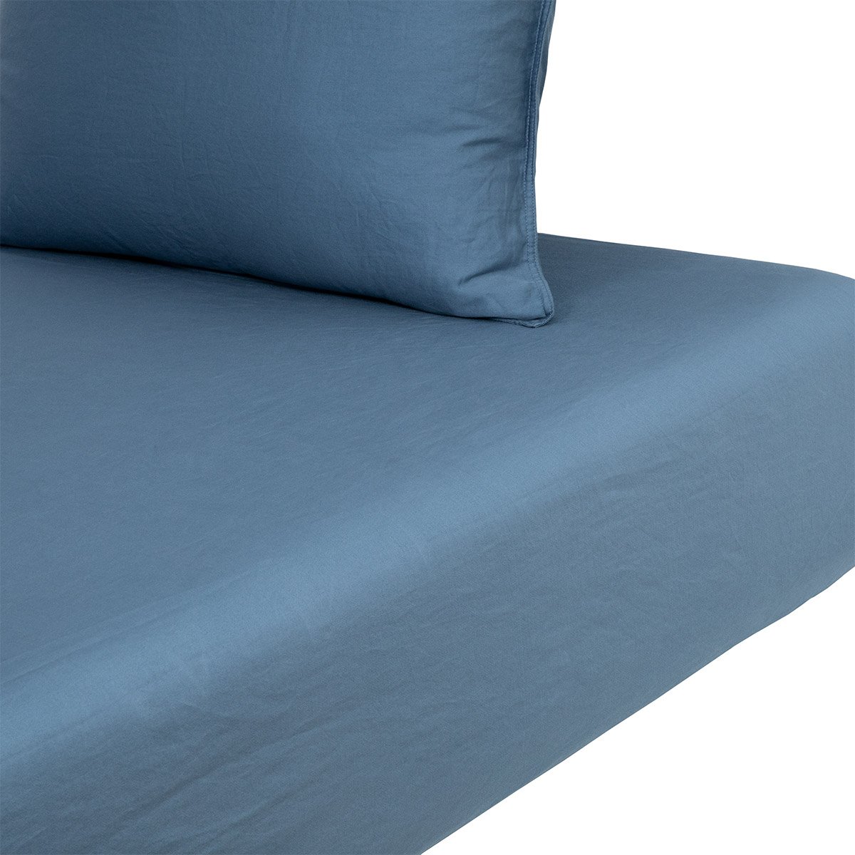 Drap housse en satin de coton lavé, palerme DESFORGES Gris