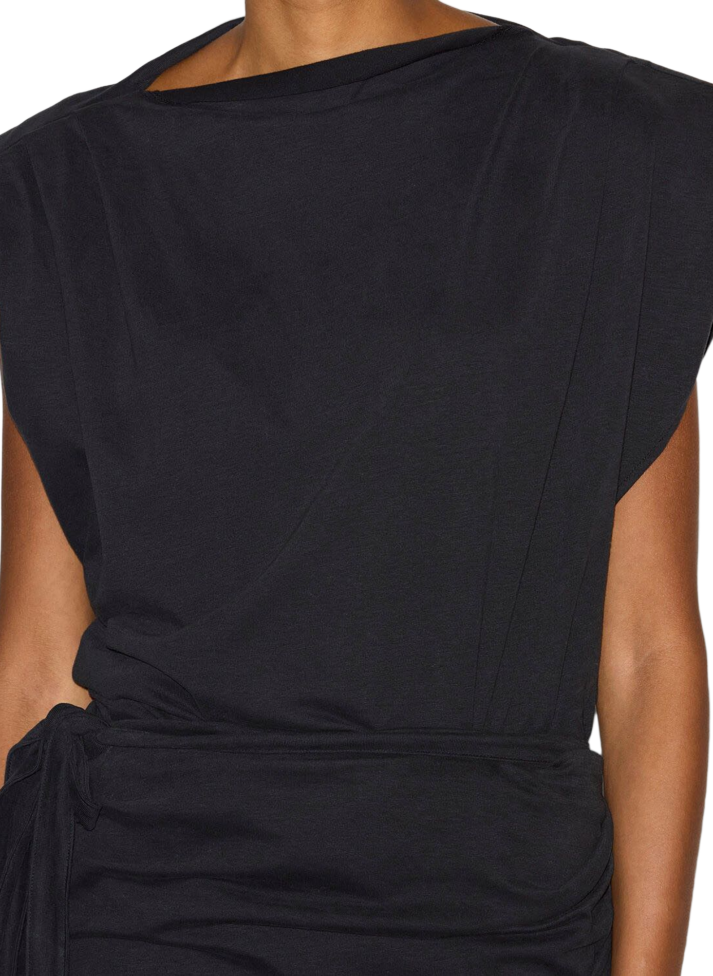 Kurzes gerafftes Marielle-Kleid aus Baumwolljersey ISABEL MARANT Schwarz