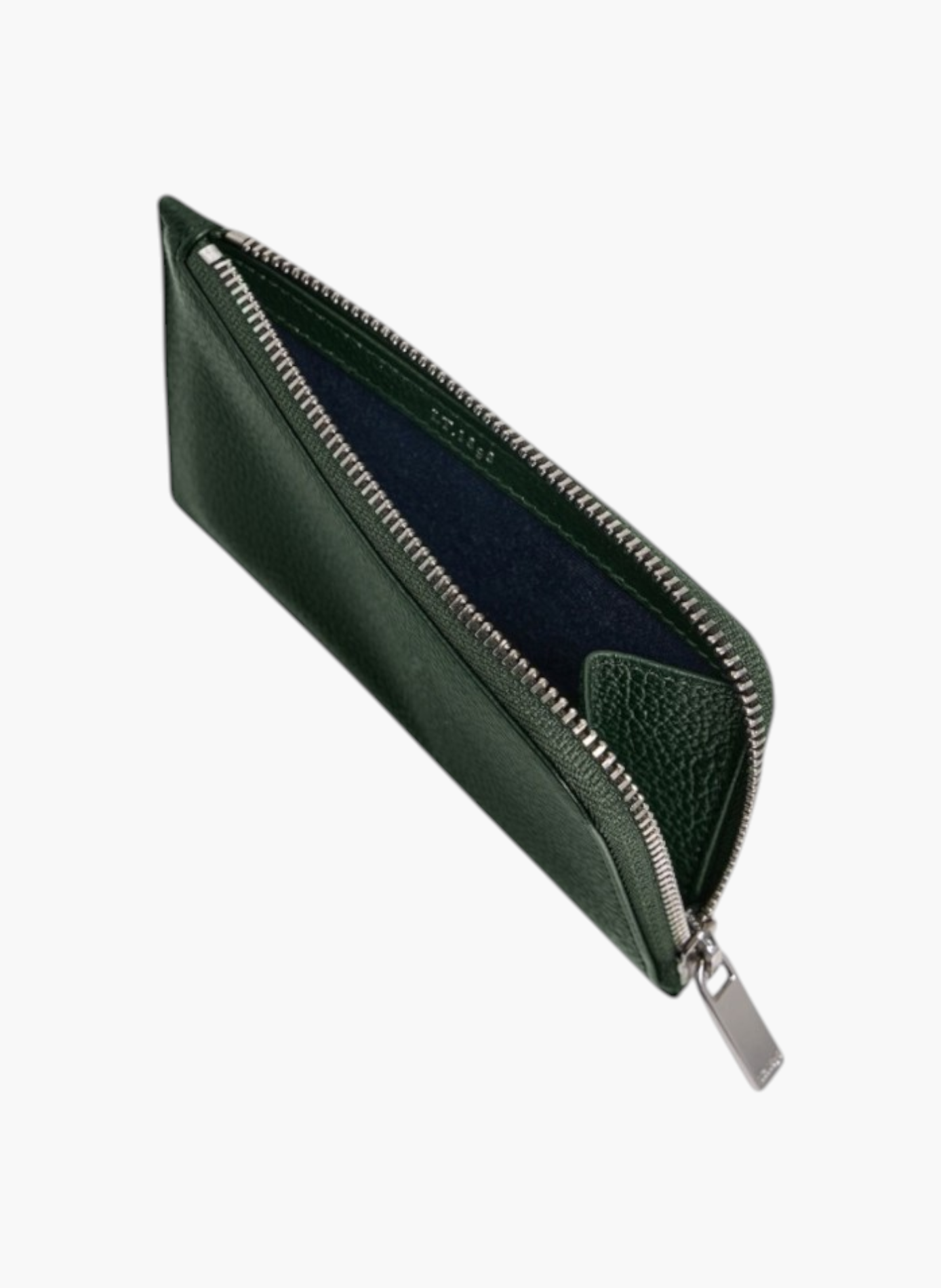 Porte cartes zippé albertine en cuir grainé LE TANNEUR Vert