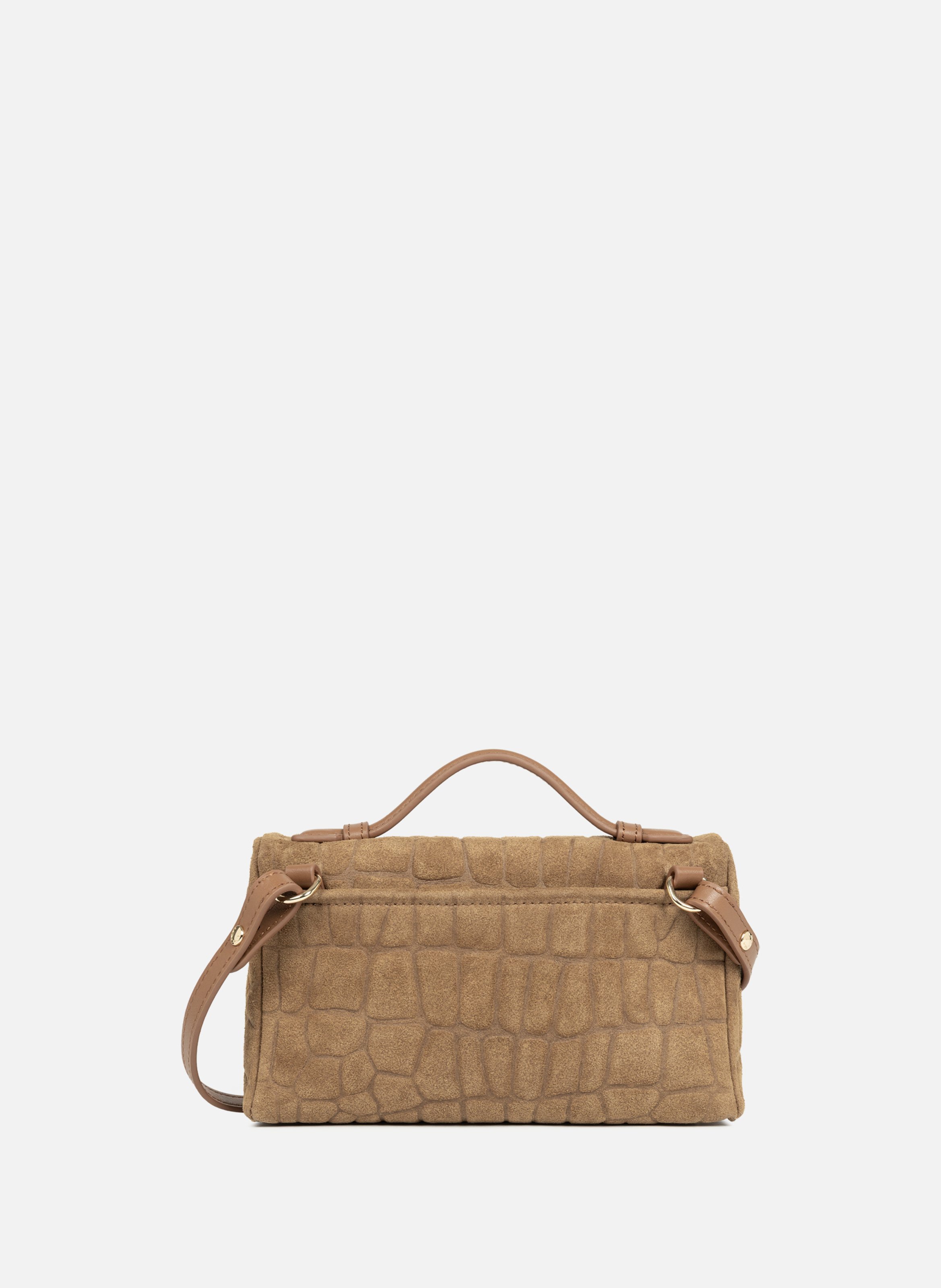 Petit sac boite - suède exo LANCASTER Marron