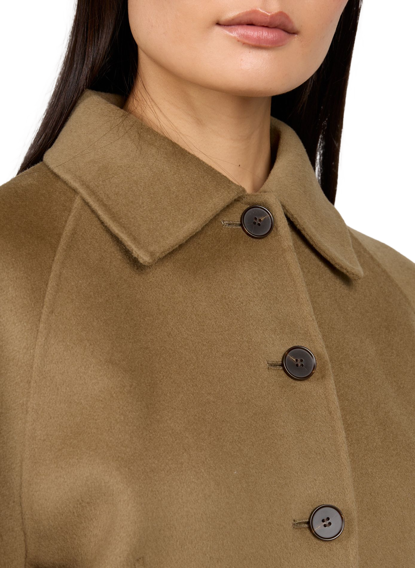 Veste sculpturale double face en laine et cachemire ROHE FRAMES Marron