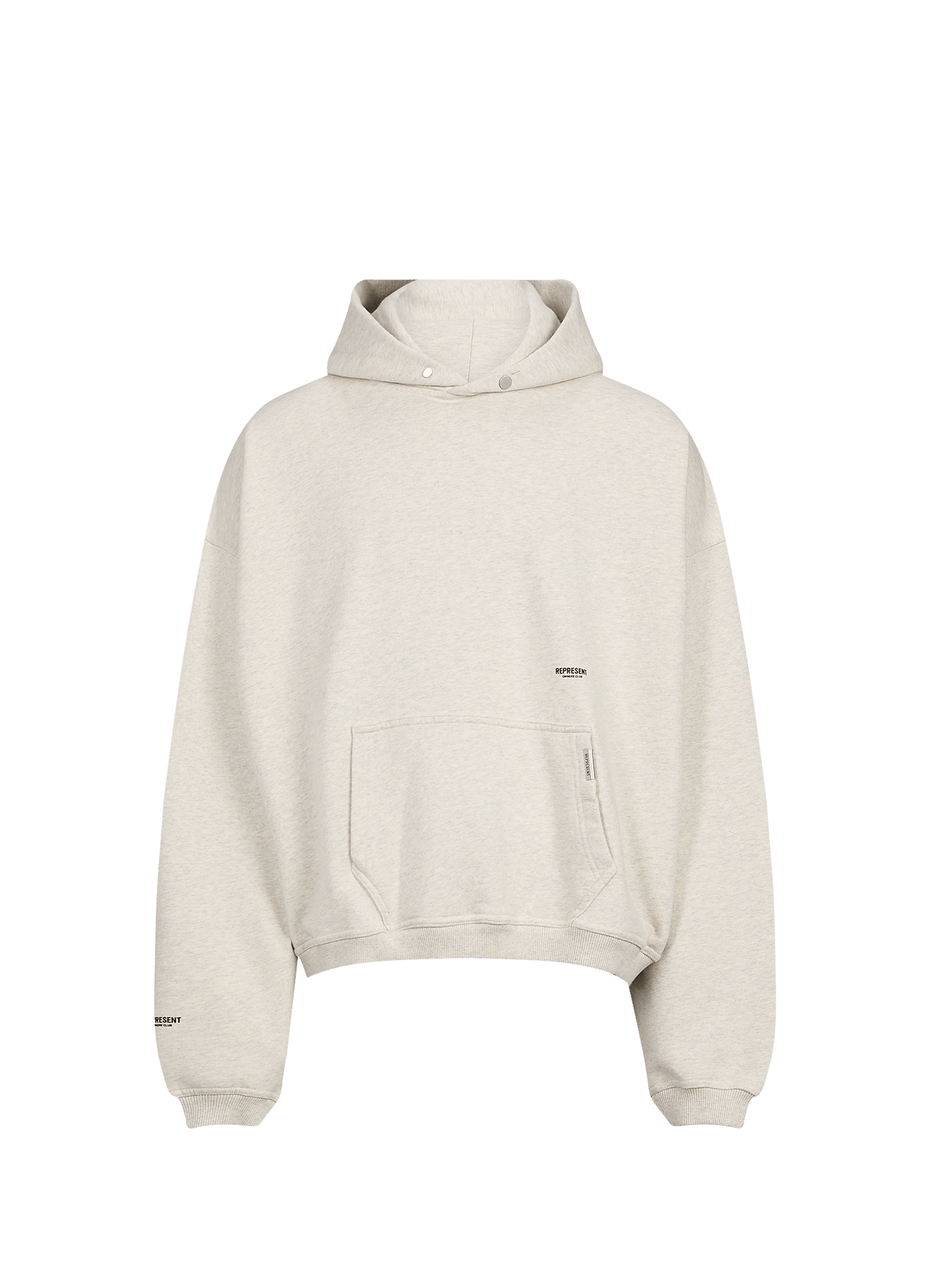 Oversized hooded sweatshirt in mottled cotton REPRESENT Beige