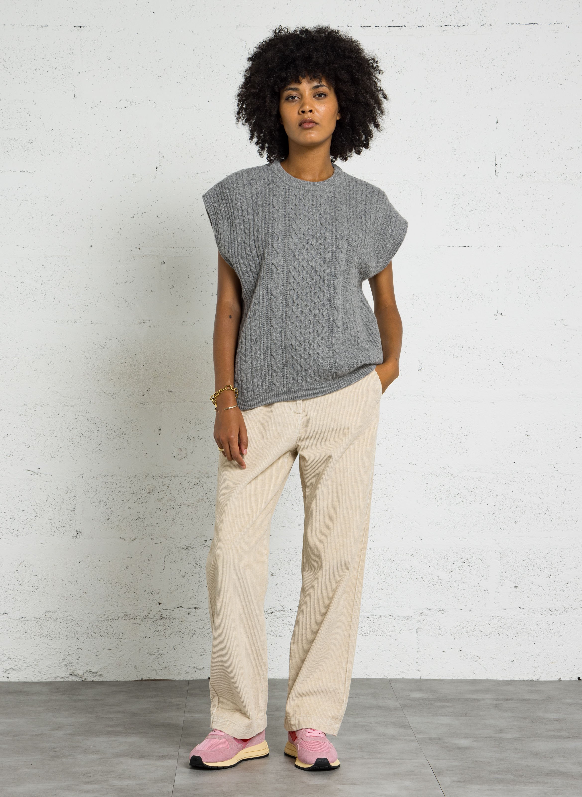Pull ample col rond en laine mélangée ARMOR-LUX Gris