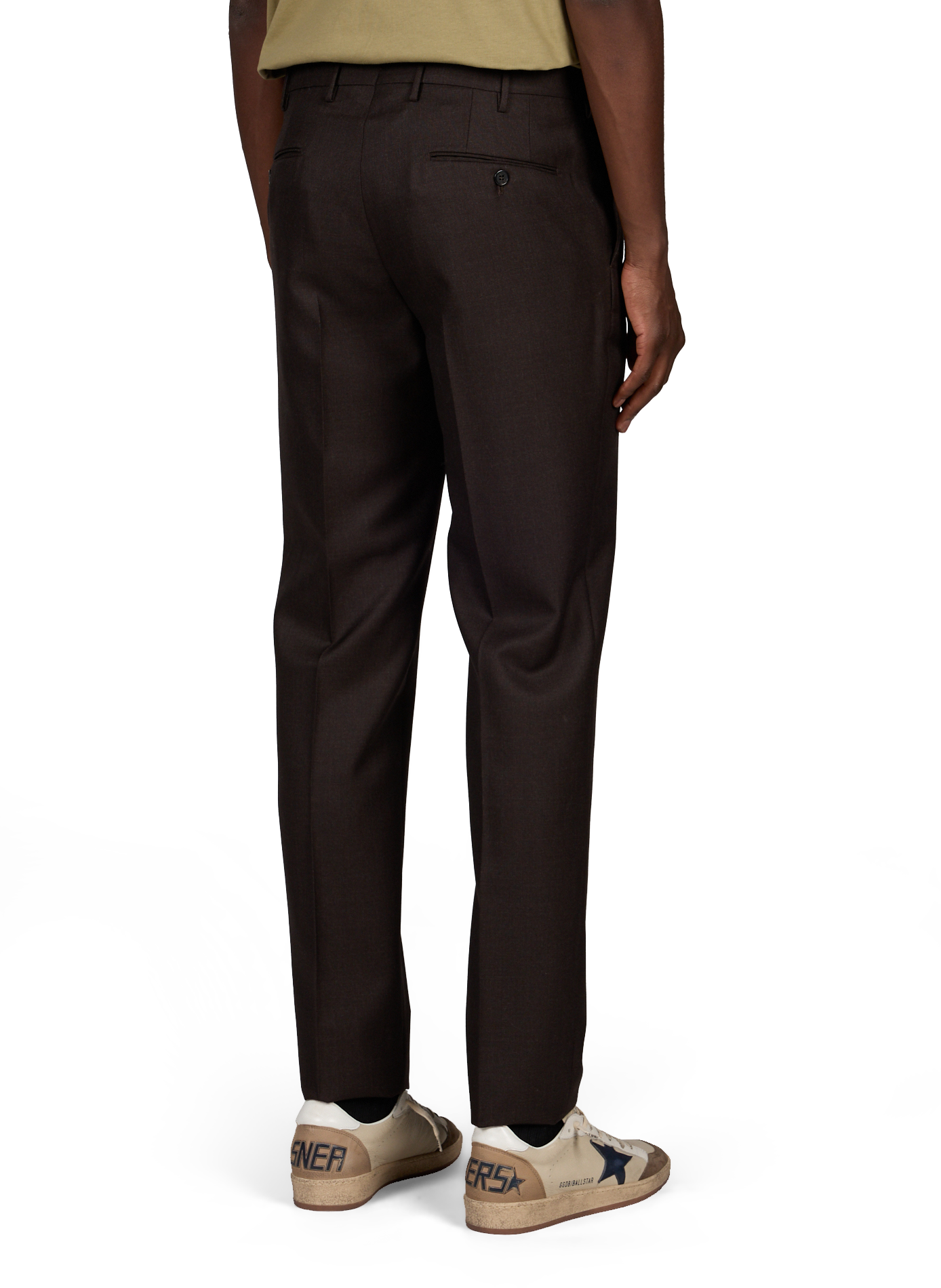 Gerade geschnittene einfarbige Wollhose SLOWEAR Braun