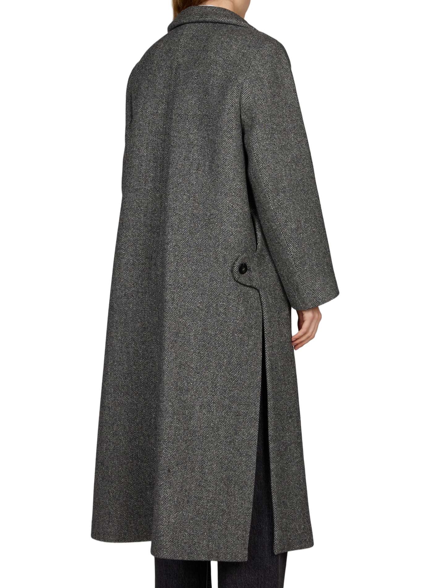 Oversized printed wool blend coat MARGAUX LONNBERG Grey