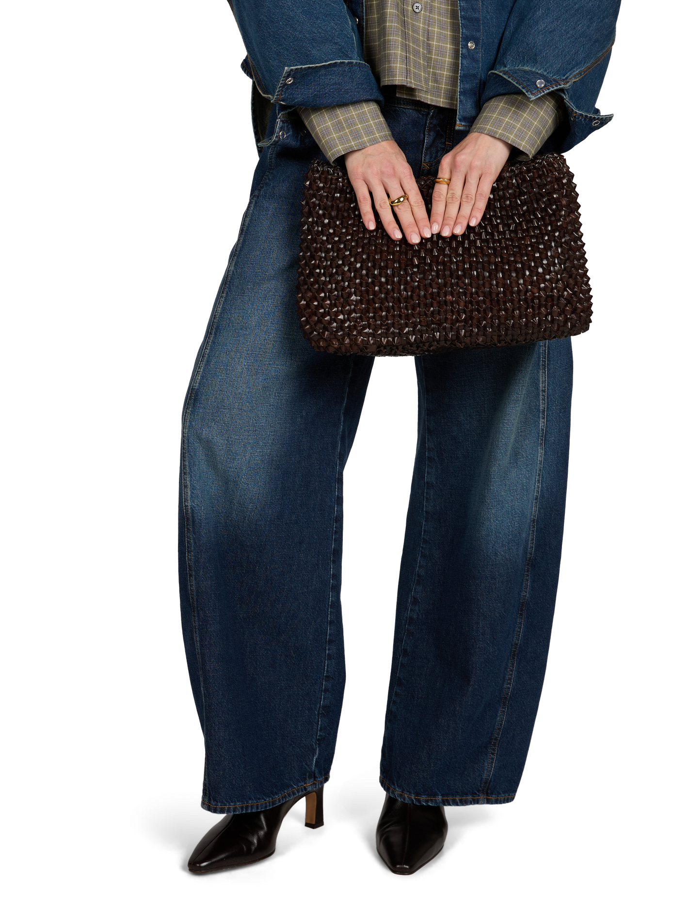 Sac cabas santa croce cactus en cuir  DRAGON DIFFUSION Marron
