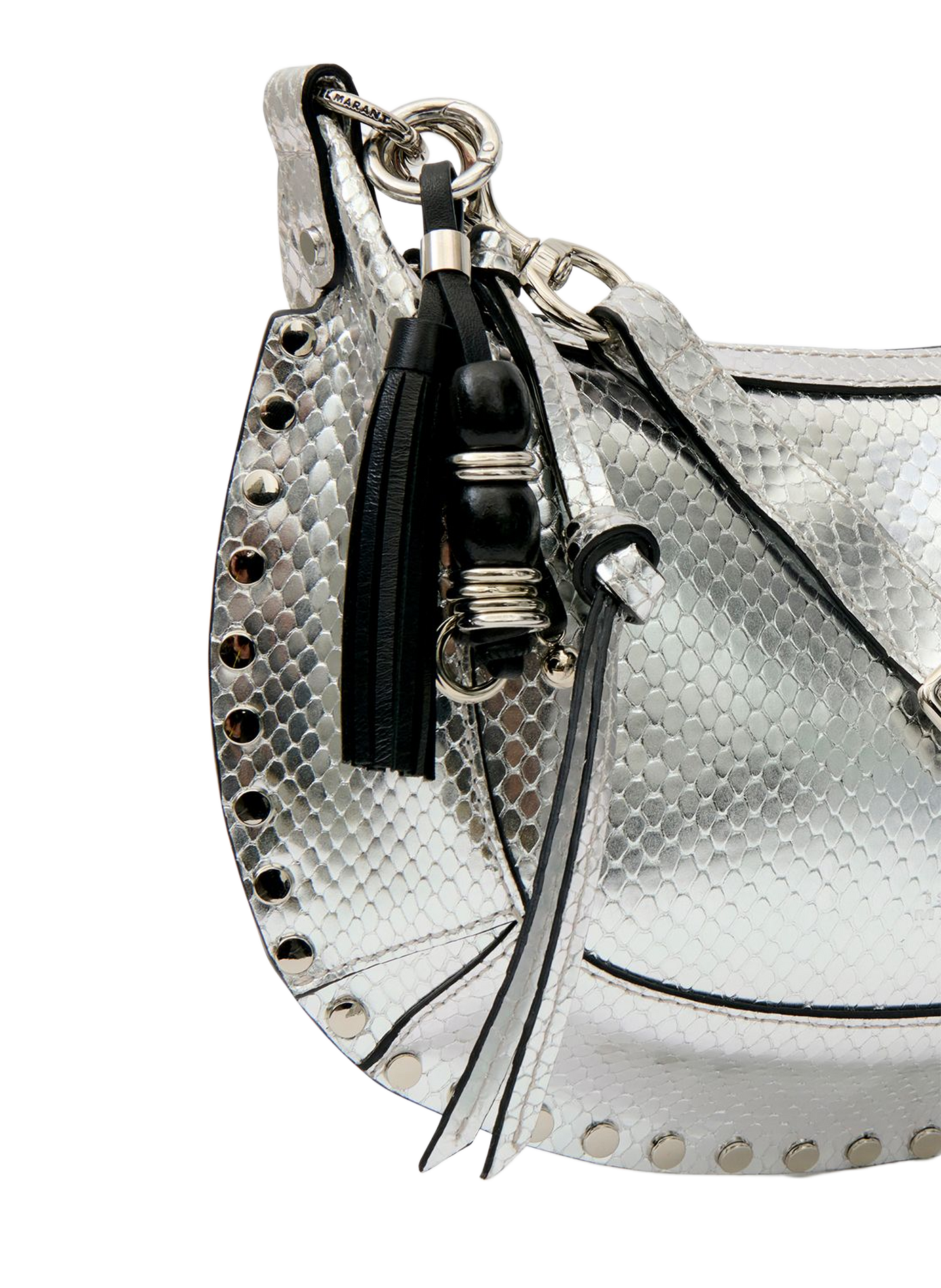 Sac Oskan Moon en cuir métallisé ISABEL MARANT Zilver