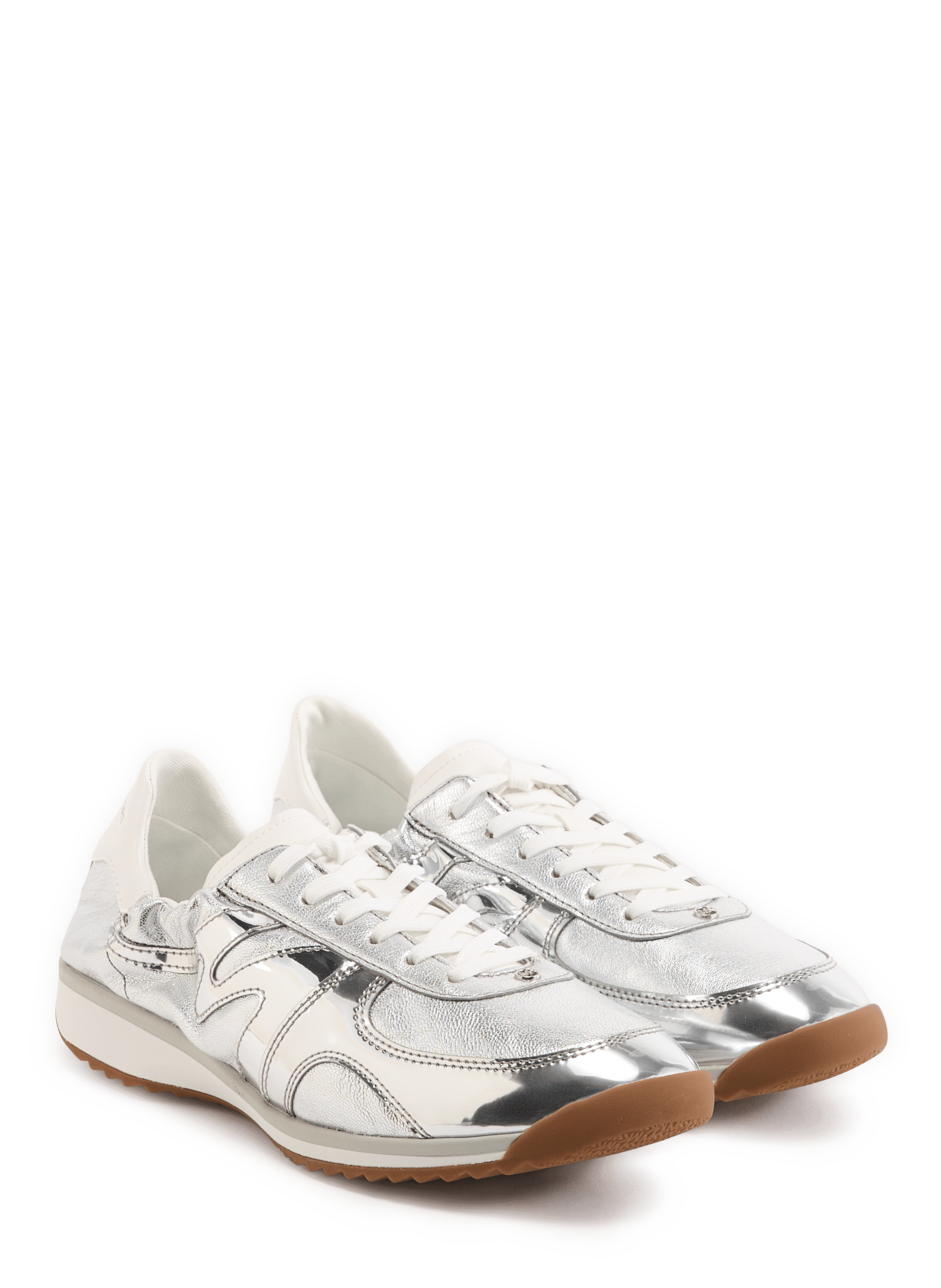 Baskets basses en cuir MICHAEL KORS Silver