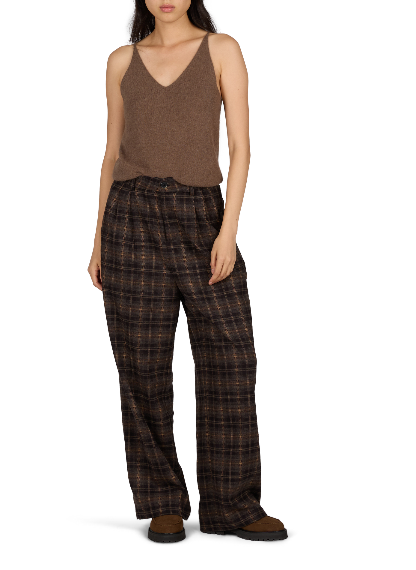 Straight brushed tank top ARTLOVE Brown