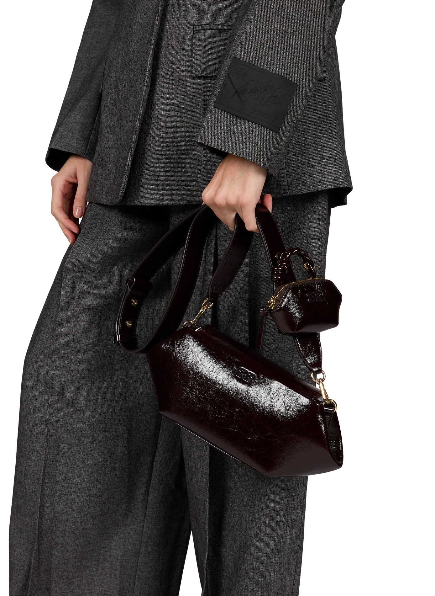 Bou East/West Shoulder Bag GANNI Brown