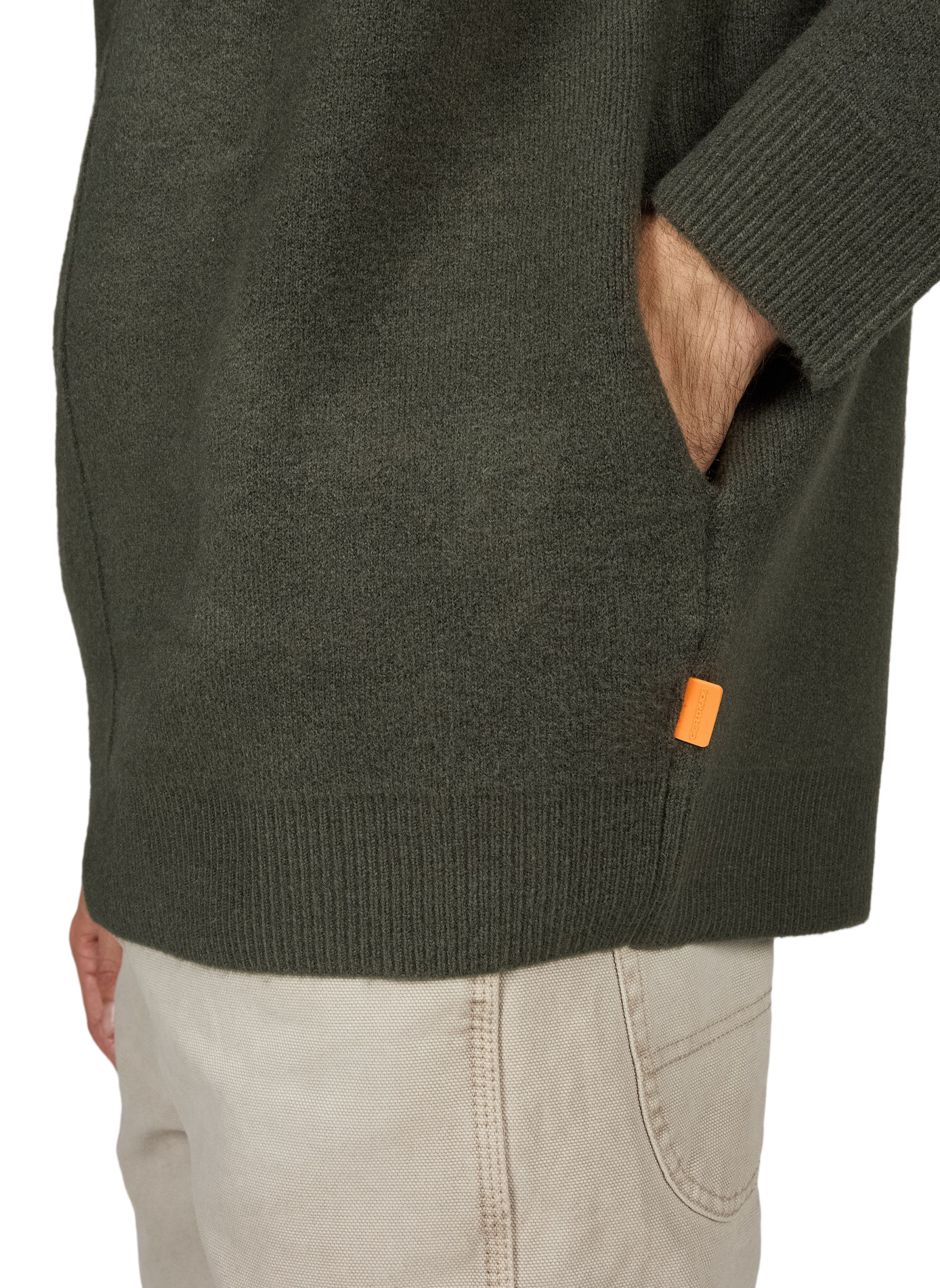 Plain knit hooded hoodie GERTRUDE Green