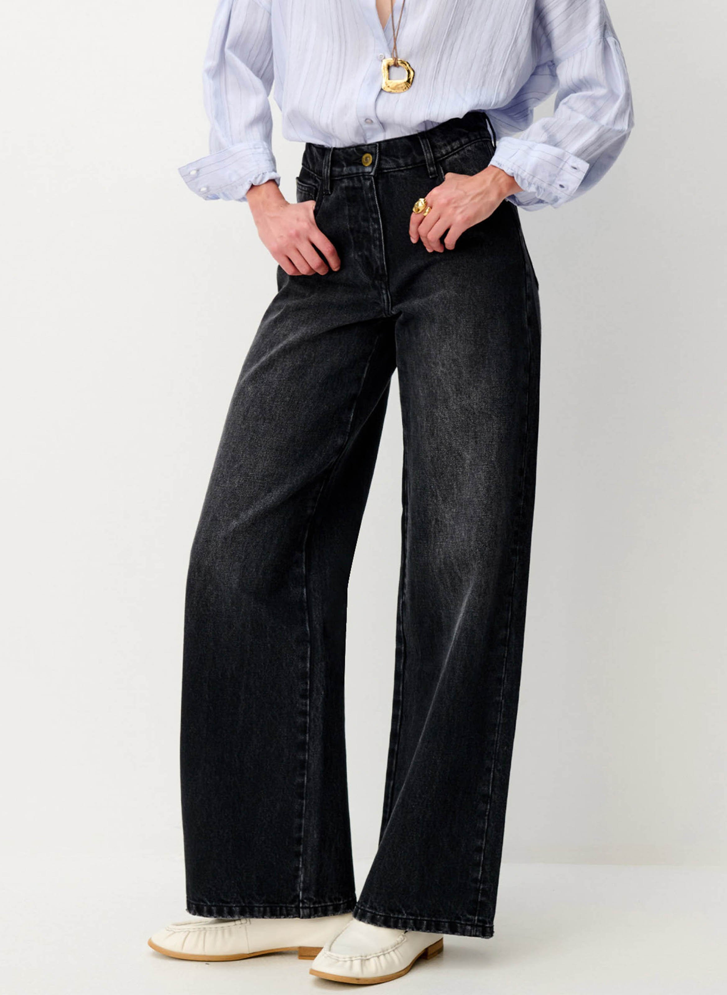 Jean droit en coton line SESSUN Noir