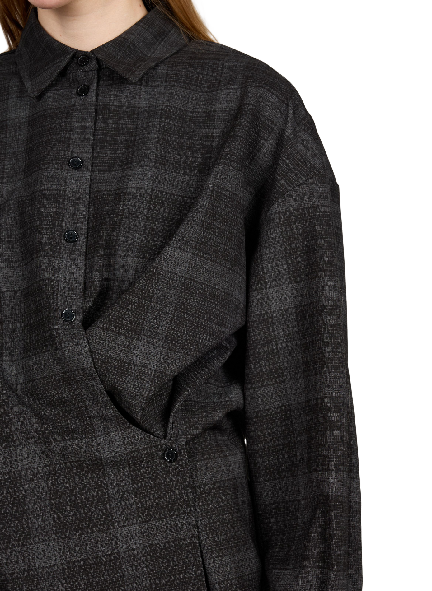 Oversized checked shirt OBJECT Black